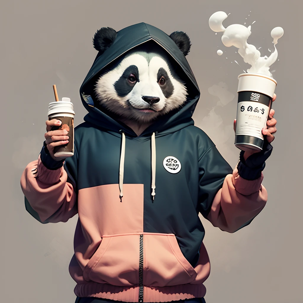 a panda wearing hoodie --auto --s2
