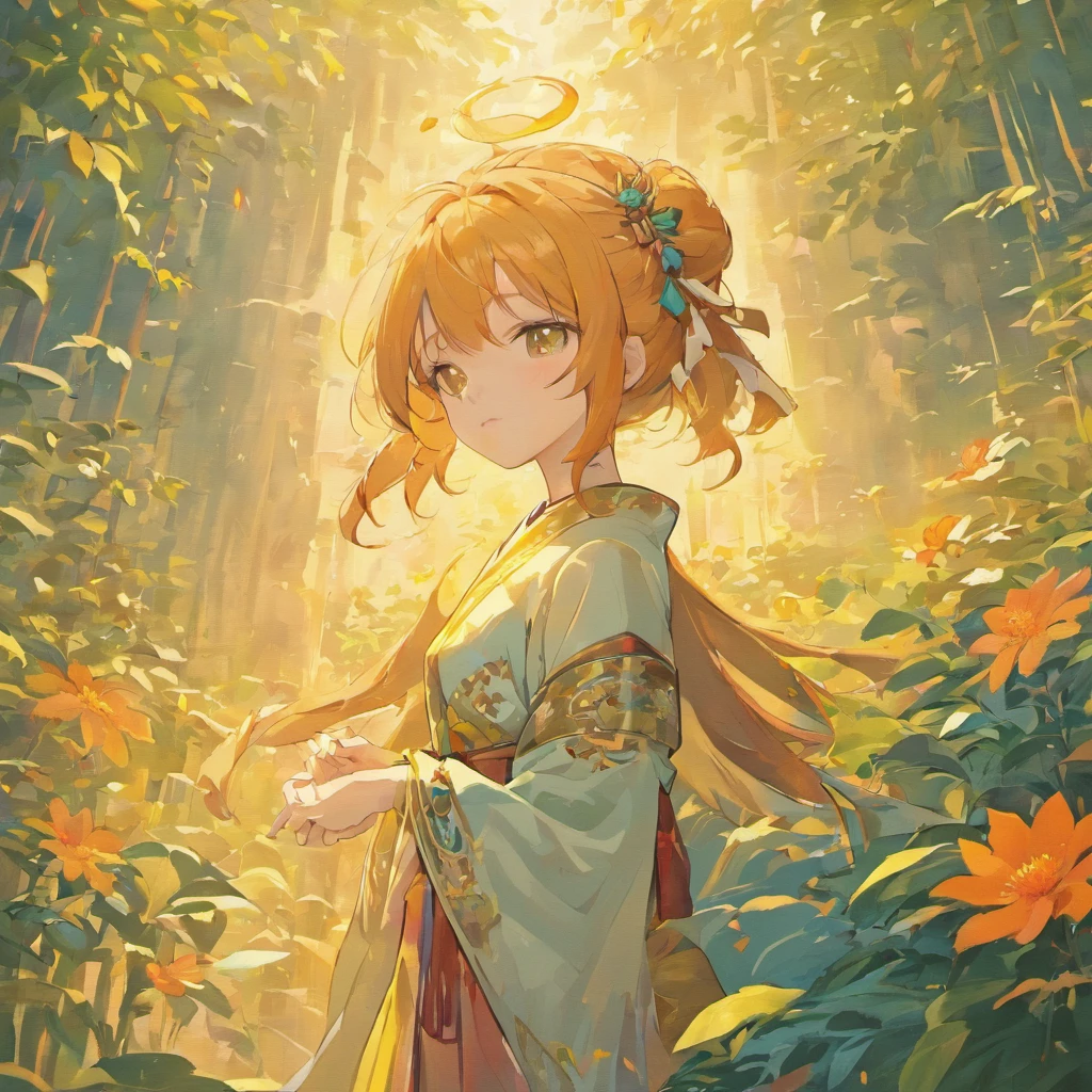 Don't have anyone,An idyllic Chinese mural, Light white style, Layered landscape, japanese style art, monumental murals, Ricoh FF-9D, Golden Age aesthetics, Exotic landscape,No Man
