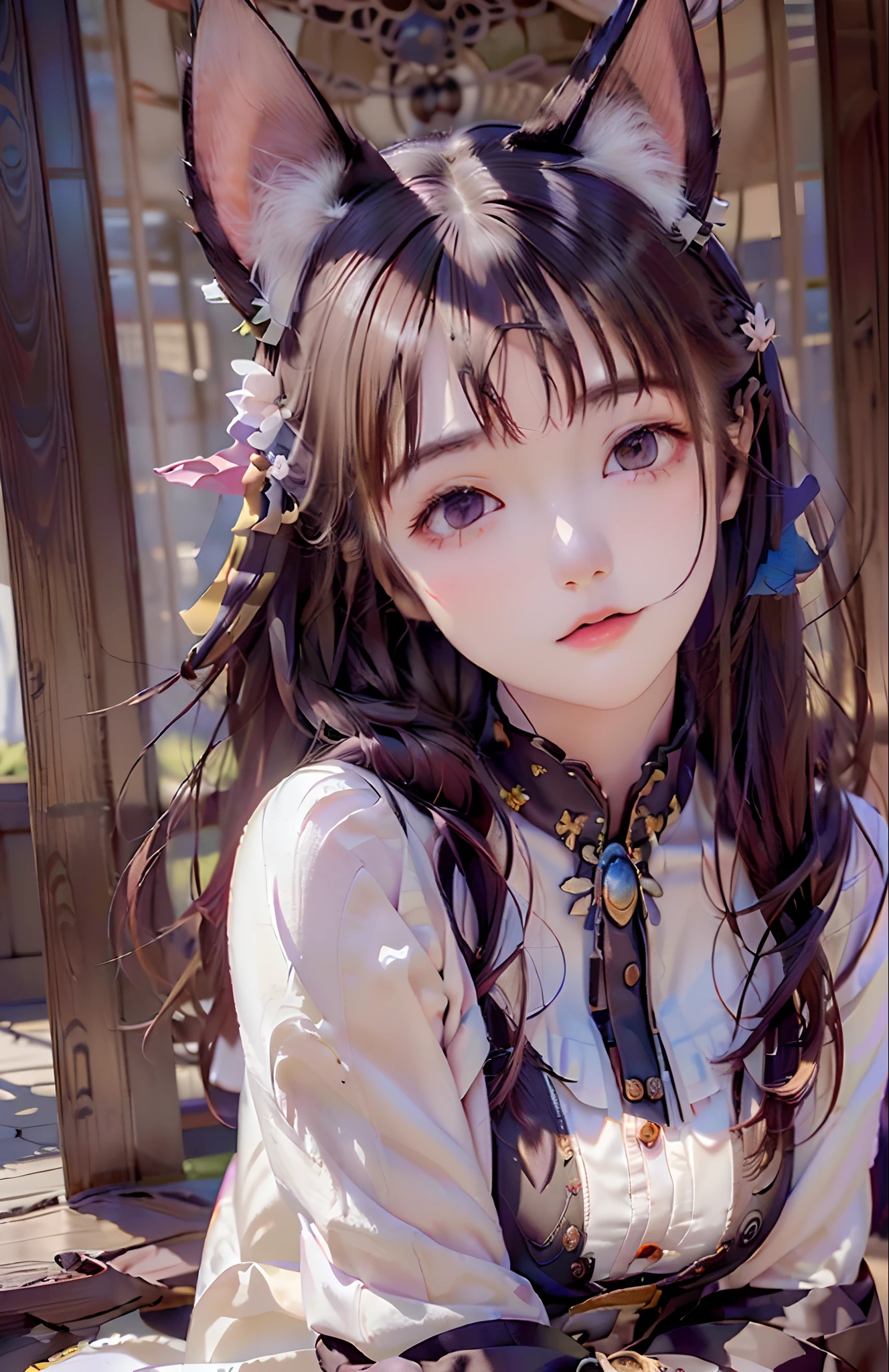 ((cat in clothes), full shot, fluffy hair, anthropomorphic expression, rich colors, exquisite detail, masterpiece, realistic, art, CG, realistic, Unreal Engine, real light and shadow , beautiful rich colors, great detail, high quality, pair of ears