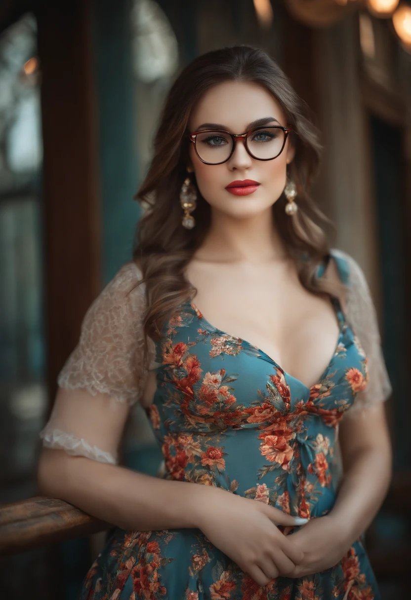If you wear glasses, you will see a beautiful girl with big breasts