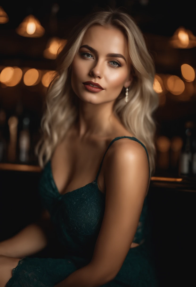 (Masterpiece), (extremely intricate:1.3),, (Realstic), Portrait of a 25-year-old girl, la blonde la plus belle du monde, Haut du corps, Outdoor night light, on an open-air bar on the roof of a building in a city drinking a glass of champagne, Veilleuses, professional photograph of a stunning woman detailed, mise au point nette, dramatique, award winning, lighting cinematic, Rendu octane, Moteur Unreal, volumetrics dtx, (grain du film, Bokeh, premier plan flou, blured background), very well dressed, petit sourire, flirts with the camera (chandail blanc en laine:1.0), SFW