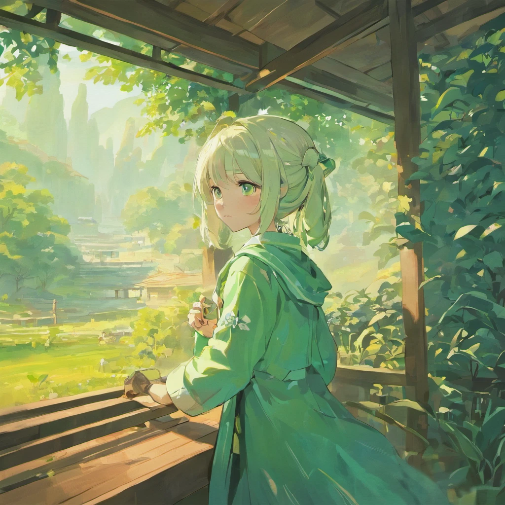 Don't have anyone,An idyllic Chinese mural, Light white style, Layered landscape, japanese style art, monumental murals, Ricoh FF-9D, Golden Age aesthetics, Exotic landscape,No Man