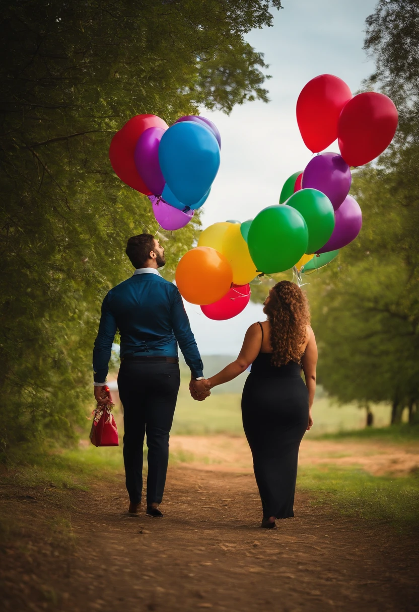 Twin Couple, dia das bruxas, assustador, holding balloons