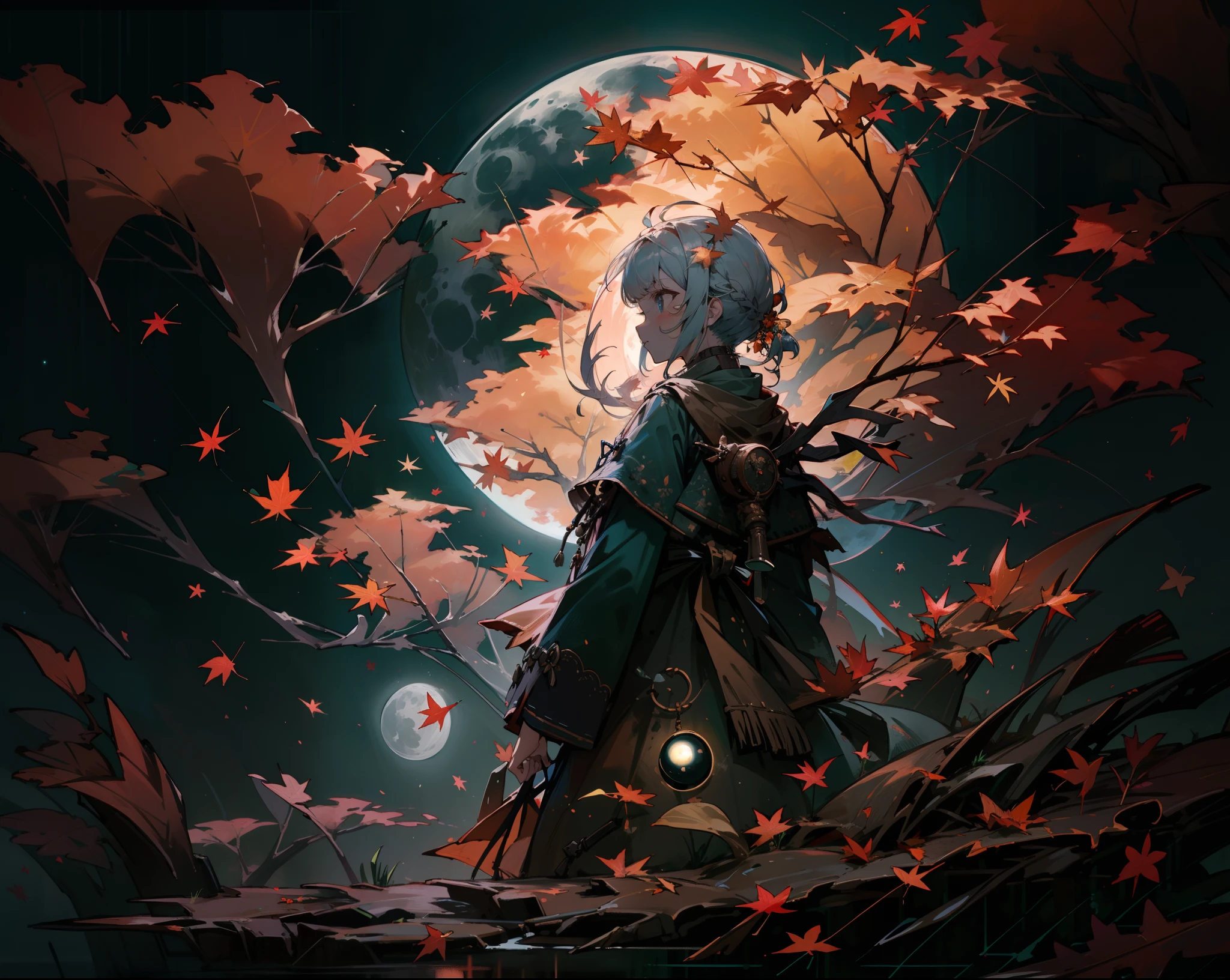 Autumn moon photography