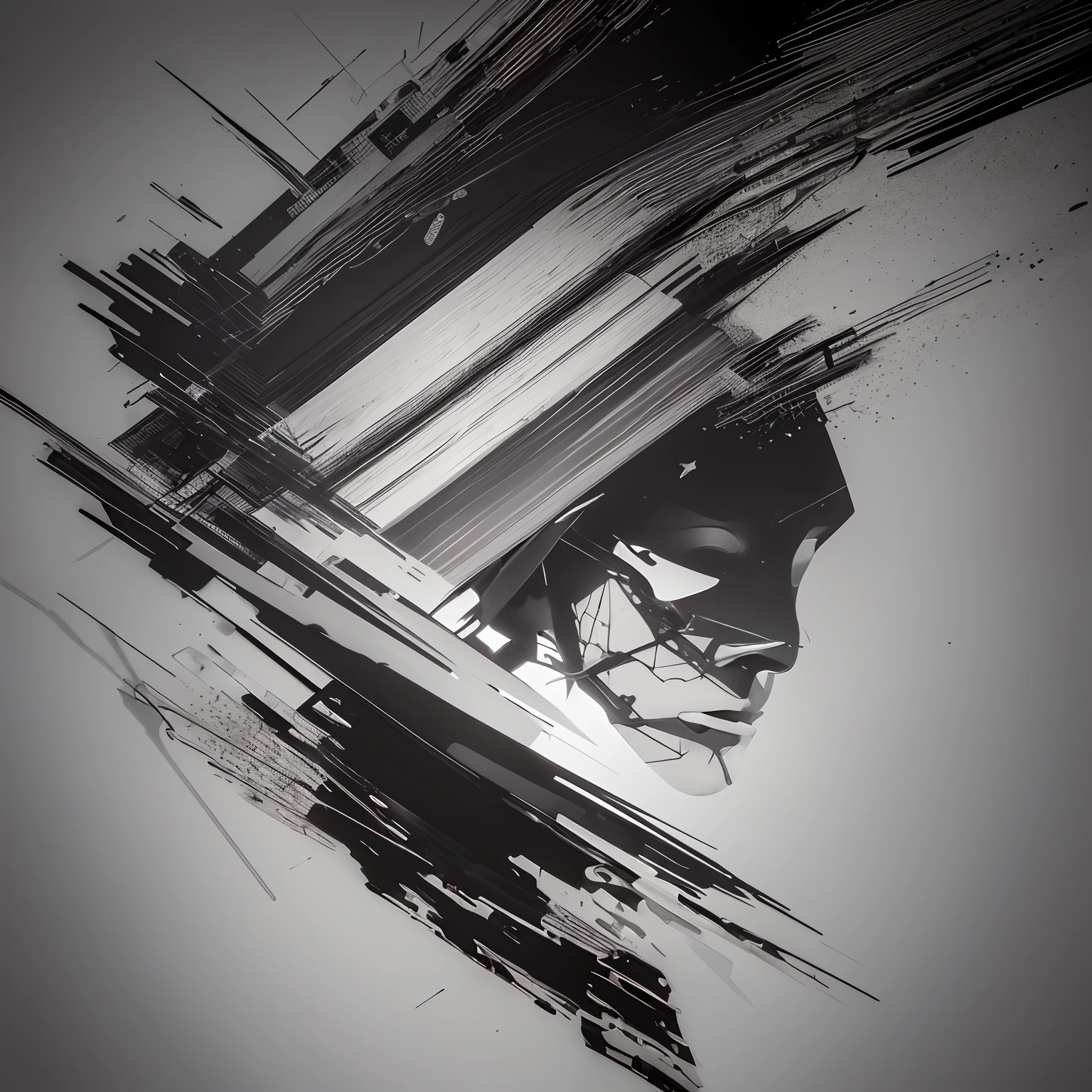 Geometric distortion, (best quality,4k,8k,highres,masterpiece:1.2),ultra-detailed,(realistic,photorealistic,photo-realistic:1.37),fragmented face,desperate reaction,violent reaction,blurred features,exaggerated expression,subtle cracks,broken pieces,shattered fragments,fractured elements,emotional distress,dark background,contrasting colors,tortured silhouette,distorted lines,sharp edges,abstract interpretation,emerging fragments,floating pieces,expressionistic touch,intense emotions,dynamic movement,vivid brushstrokes,dramatic lighting,ominous atmosphere,dismal mood,aggressive brushwork,raw texture,unconventional composition,striking visual impact,contrasting textures,uncertainty,chaotic representation,tension in the air,chaotic brushwork,limbs merging with surroundings,dramatic contrast,fragmented reality,fragmented memories,distorted reality,emerging turmoil,frustration,instability,constantly changing forms,unsettling presence,broken symmetry,furious reaction,deep-felt despair,broken identity,violent upheaval,collapsing mind,altered perception,painful transformation. --auto