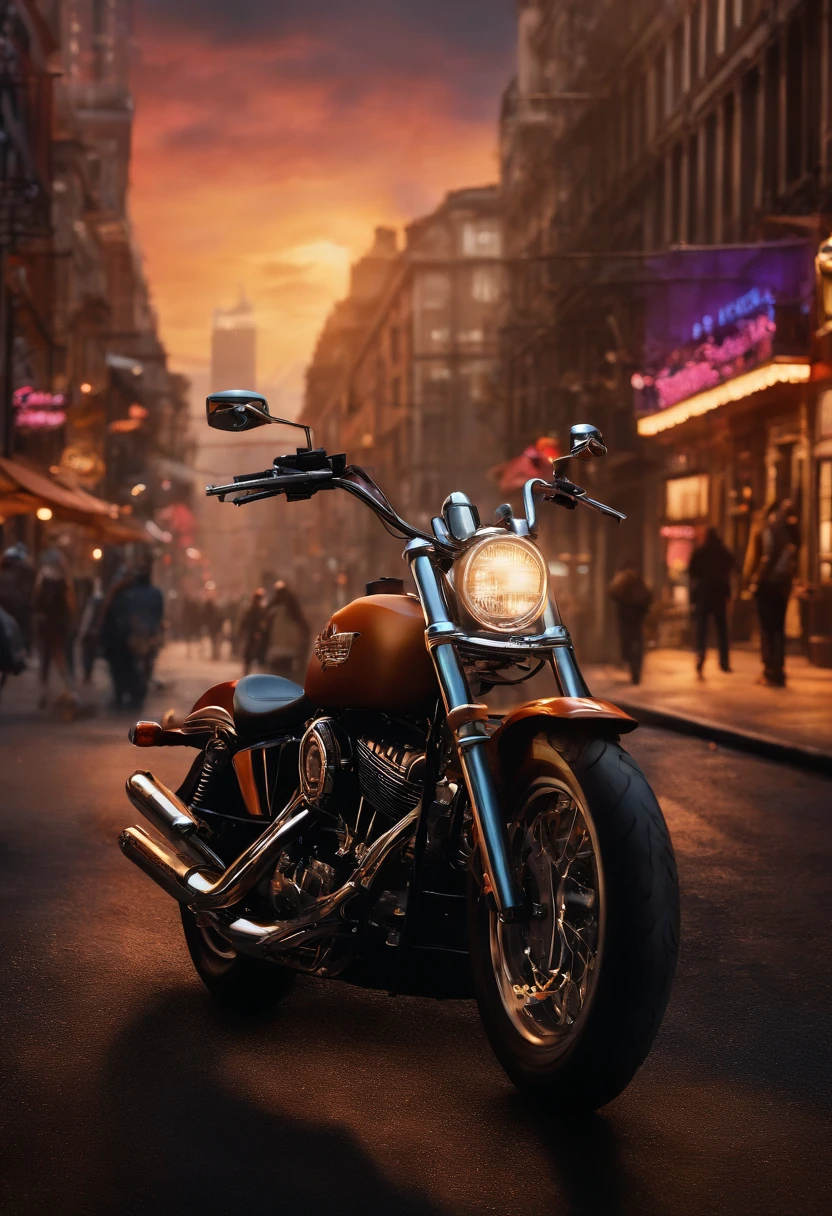 (best quality,4k,8k,highres,masterpiece:1.2),ultra-detailed,(realistic,photorealistic,photo-realistic:1.37),HDR,UHD,studio lighting,ultra-fine painting,sharp focus,physically-based rendering,extreme detail description,professional,vivid colors,bokeh,portraits,landscape,horror,anime,sci-fi,photography,concept artists,80's style:1.1
Batist Brew Riders, 80's style poster, featuring Beer and Harley Davidson motorcycles.
The scene is set in a vibrant, neon-lit city street at night, reminiscent of the iconic 80's aesthetic. The streets are lined with tall buildings adorned with brightly colored graffiti and retro advertisements. The atmosphere is filled with excitement and energy.

In the center of the poster, prominently featured, is a beautifully detailed Harley Davidson motorcycle. Its metallic body gleams under the streetlights, reflecting the neon signs that surround it. The motorcycle is customized with unique, eye-catching designs, capturing the spirit of the 80's.

Next to the motorcycle, there is a stylish beer bottle with the label of Batist Brew. The bottle is made of crystal-clear glass, showcasing the rich golden liquid inside. The beer bottle is carefully placed on a table, with a small layer of condensation forming on its surface, indicating its refreshing coldness.

In the background, a group of people can be seen, enjoying the vibrant nightlife. They are dressed in colorful, retro outfits, with big hair, bold makeup, and distinctive fashion accessories of the 80's. They are celebrating and raising their glasses, cheering to the Batist Brew Riders.

The entire scene is bathed in the glow of various colored lights, creating a kaleidoscope of vibrant hues. The colors reflect off the shiny surfaces of the motorcycles, adding to the overall visual impact. The lighting is carefully designed to highlight the intricate details of both the motorcycles and the cityscape.

In the distance, towering skyscrapers are visible, showcasing the city's futuristic skyline. T