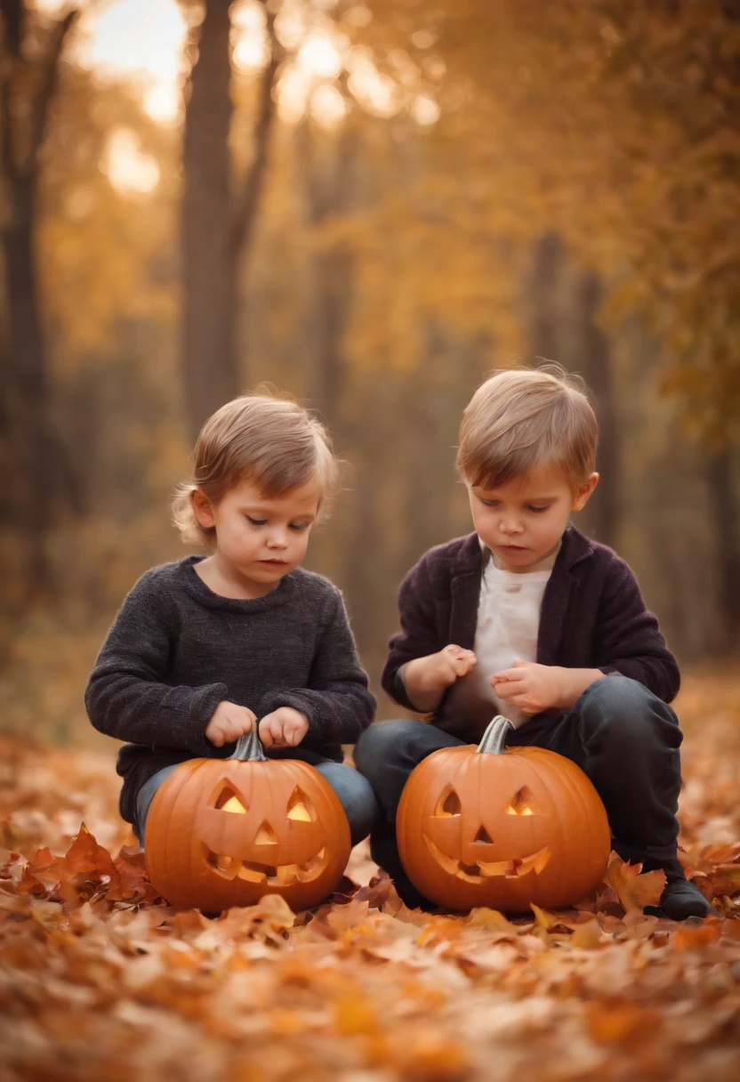 Children playing on Halloween