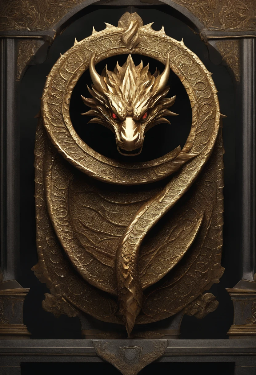 The image of the dragon shield is a huge dragon，Its body is coiled around a huge shield，A perfect defensive structure was formed。Its scales shimmer with a metallic sheen，Like an indestructible piece of iron armor。Its eyes are shining，Exudes the light of wisdom。Its tail is as hard as a rock，Can be used to repel enemies。