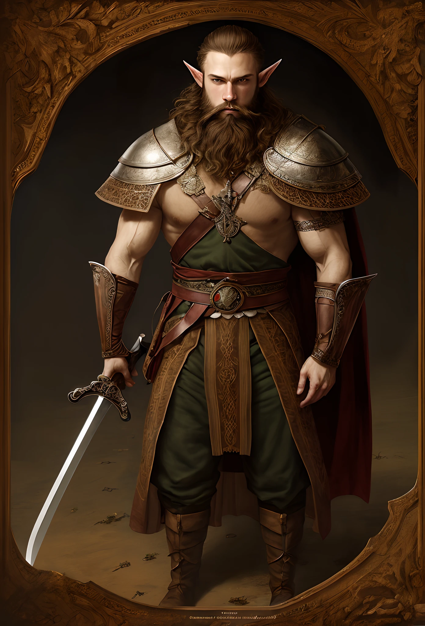 Brown Prowler Half Elf Portrait
Alone with beard and two swords