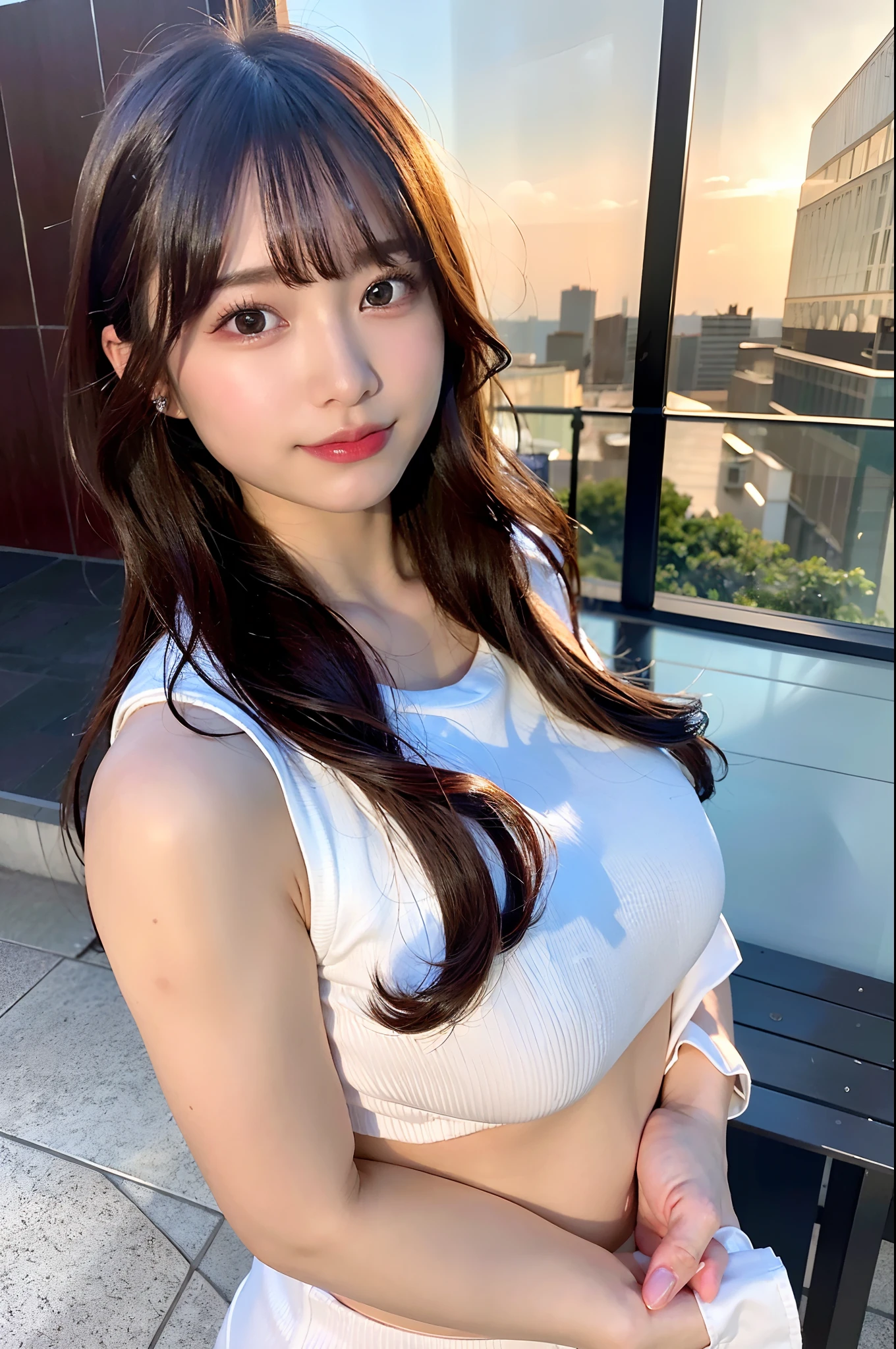 (highest quality、8k、32K、Masseter muscle part、nffsw:1.2)、profile、(slim body shape:1.2)、(lips) 、double eyelid、shiny skin、realistic rays of light、big、beautiful face、(smile:1.3)、white teeth、(Close-up:1.4)、blurred background、(front focus)、(dark: 1.6)、fantasy art、photo realistic、professional lighting、highly detailed face、award-winning、deep shadow、Sensual and erotic woman with beautiful curves, athlete、playground、track and field uniforms、 crack your abs, widest waist, Beautifully fitted chest, curvy highlighted booty, High definition gray eyes and long eyelashes, 官能的なsmile, thick thighs,