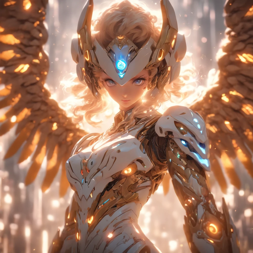 (Cowboy shot:1.2),(Wide Angle Shot), (Long Shot:1.3), (Intricate details:1.4), (Masterpiece) , ((Anime Robot, Beautiful Golem, ((White Skin)), Angel, 1girl, Magic)), (Perfect Aesthetic Eyes:1.3) , (Detailed Eyes) , (Halo:1.2) , (Elden ring:1.3), (Mechanical Wings), (Wings:1.3), Glowing, Twintails Hair, Multicolored Hair, (Perfect Hands:1.1), (Anatomically Correct Body:1.4), (Perfect Face), Majestic Guardian Knight | Ultra Detailed Robotic Armor | Cinematic Lighting | Intricate filigree metal design | 16k | Unreal Engine 5 | Octane Render | 3d, (anatomically correct :1.4), (In the Holographics Hyperspace Metaverse 50mm, Ultra Detailed, Fantasy Background, Blush, Solo), (Fighting Stance:1.3), (Magic circle:1.3), Lightning Effect, (Ray Tracing), Show Your Ability A.I., (Glowing Eyes) , (Particles Glowing) , 16k Wallpaper, Robot Female,