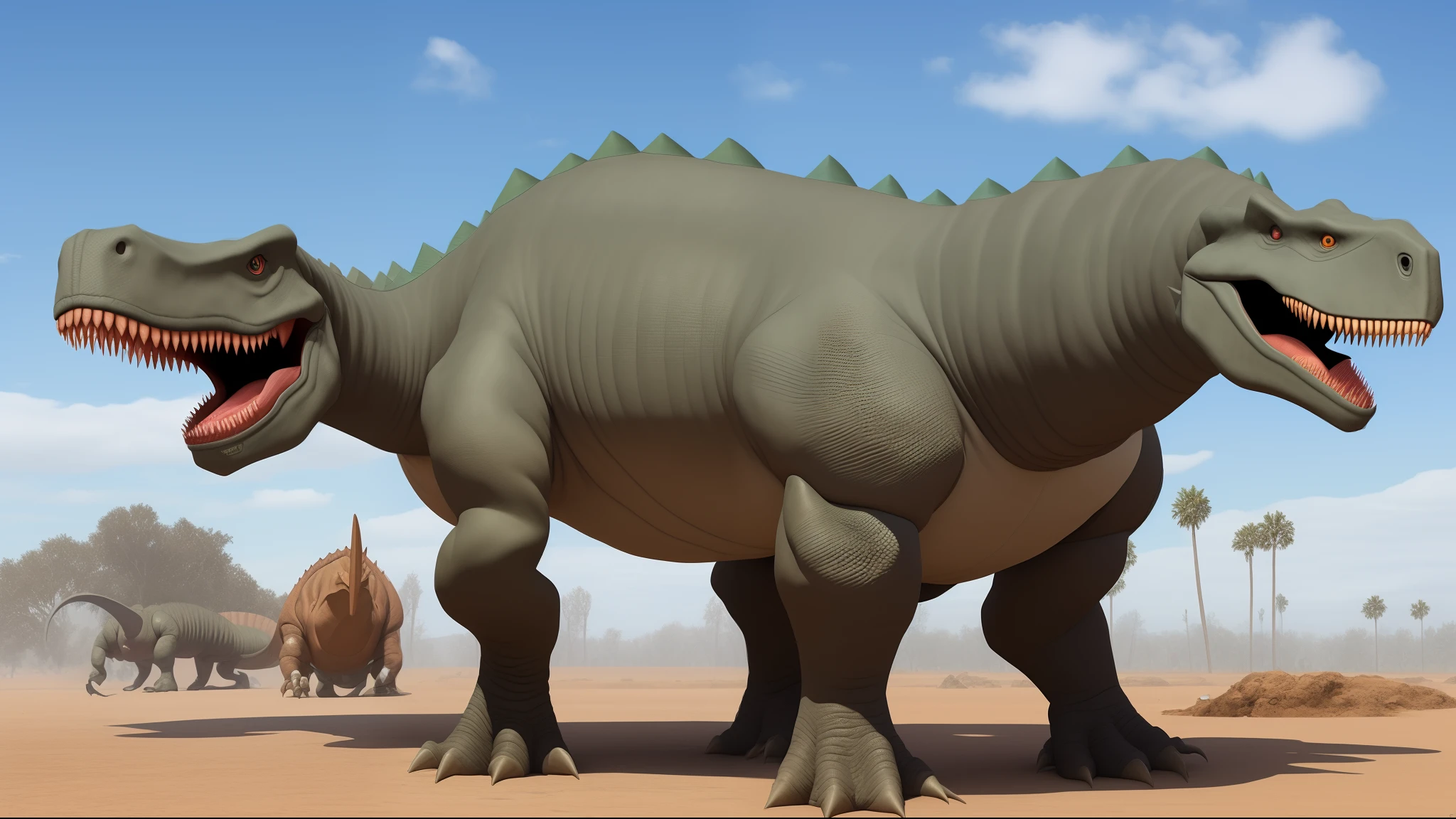 Futuristic battle dinosaur