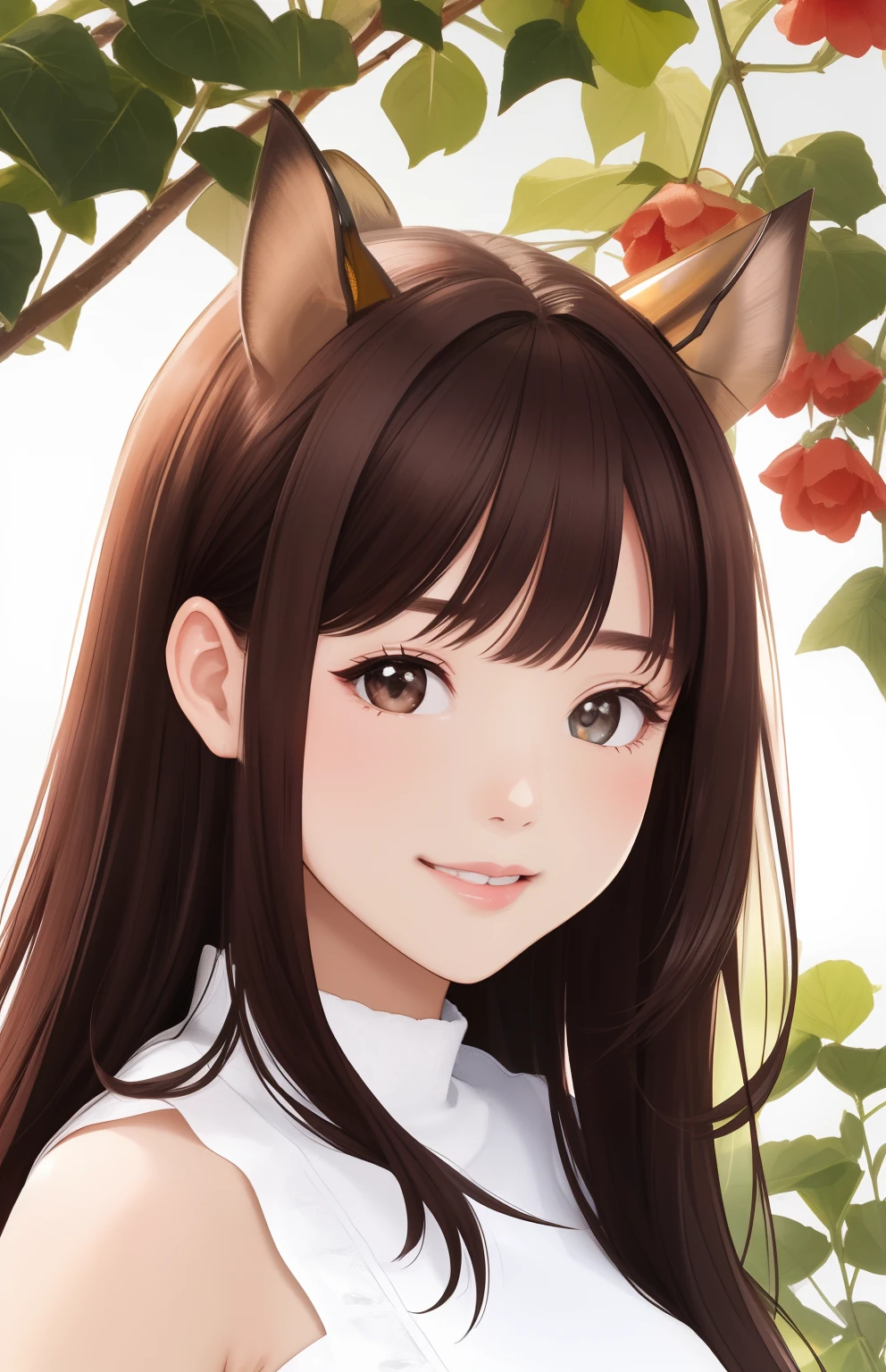 White background