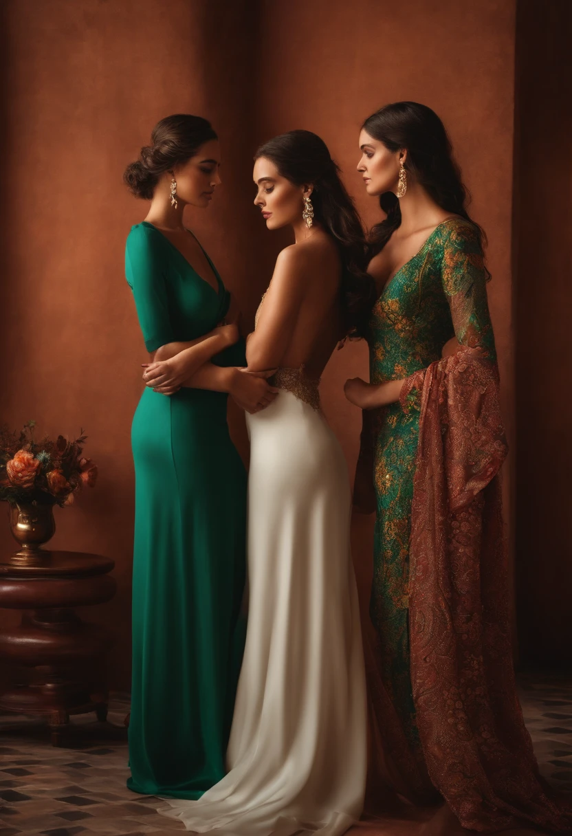Duas mulheres, sendo uma loura e uma morena, dentro da mesma imagem