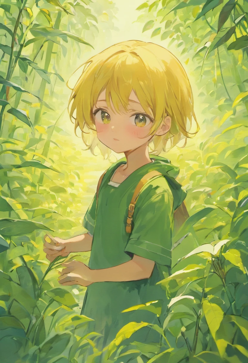 Ultra-detailed,Realistic,Children's picture book,stories,Children's stories,A young man,upright posture,Yellow skin,Black hair,Black eyebrows,largeeyes,Work in the fields with the villagers,illustration,aquarelle,Pastel colors,Warm lighting,Sunshine,Agricultural scenery,Nature,Peaceful atmosphere,joyful expressions,Rural communities,Traditional clothing,Traditional hats,Grow crops,harvest,Smiling faces,Happy children,Green landscape,Grazing animals,Happy and vibrant country life,Magical elements,A childlike imagination.