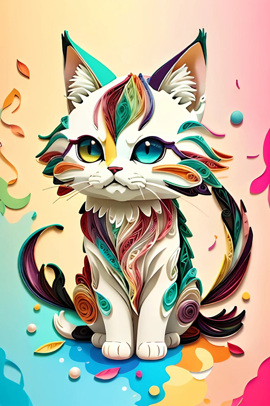 catss、Multidimensional Paper Quilling、art by、Chibi、
yang08k、Beautiful fece、colourfull、
masterpiece、top-quality、top-quality、Official art、Beautifully Aesthetic、