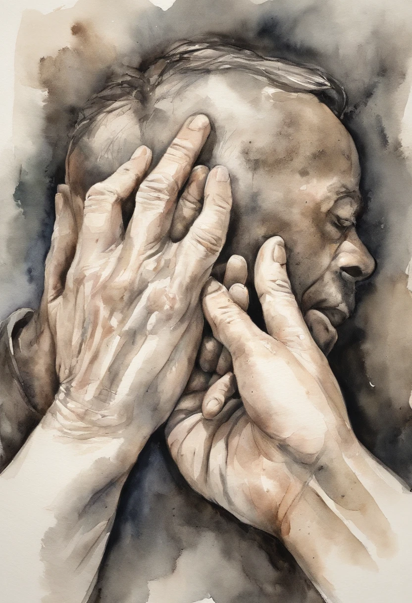 A closeup of a man holding a person's hand, holding each other hands, holding hand, hands pressed together in bow, across holding a hand, reconfortante, hands of blessing, reaching out to each other, single pair of hands, hands crossed, compassivo, tranquilizador, reconfortante e familiar, hands shielding face, emocionalmente comovente, coherent hands, Comovente
