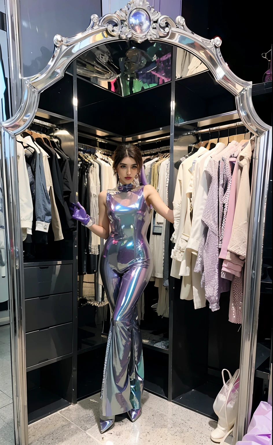 (full body:1.5),(((only one girl)):1.4),(view the viewer:1.4),((anatomy correct):1.45),(((dancing in the palace, Perfectly integrated background))):1.3),(she wears large glasses and Holding dildo in her hand:1.2),(shy:1.15),((red cheongsam's set):1.2),(((((((patterns)))))) ,((thick pantyhose)):1.3),(((tattoo)):1.3),( Uniform high heels leather shoes with bows for female students:1.1),((Long legs and large chest):1.3),((((colorful))):1.4),(Accurate and perfect face:1.3),((blonde):1.2),hyper HD, Ray traching, reflective light, structurally correct, Award-Awarded, high detail, lighten shade contrast, Face lighting ,cinematic lighting, masterpiece, super detailing, high quality, high detail, best quality, 16k,High contrast,
