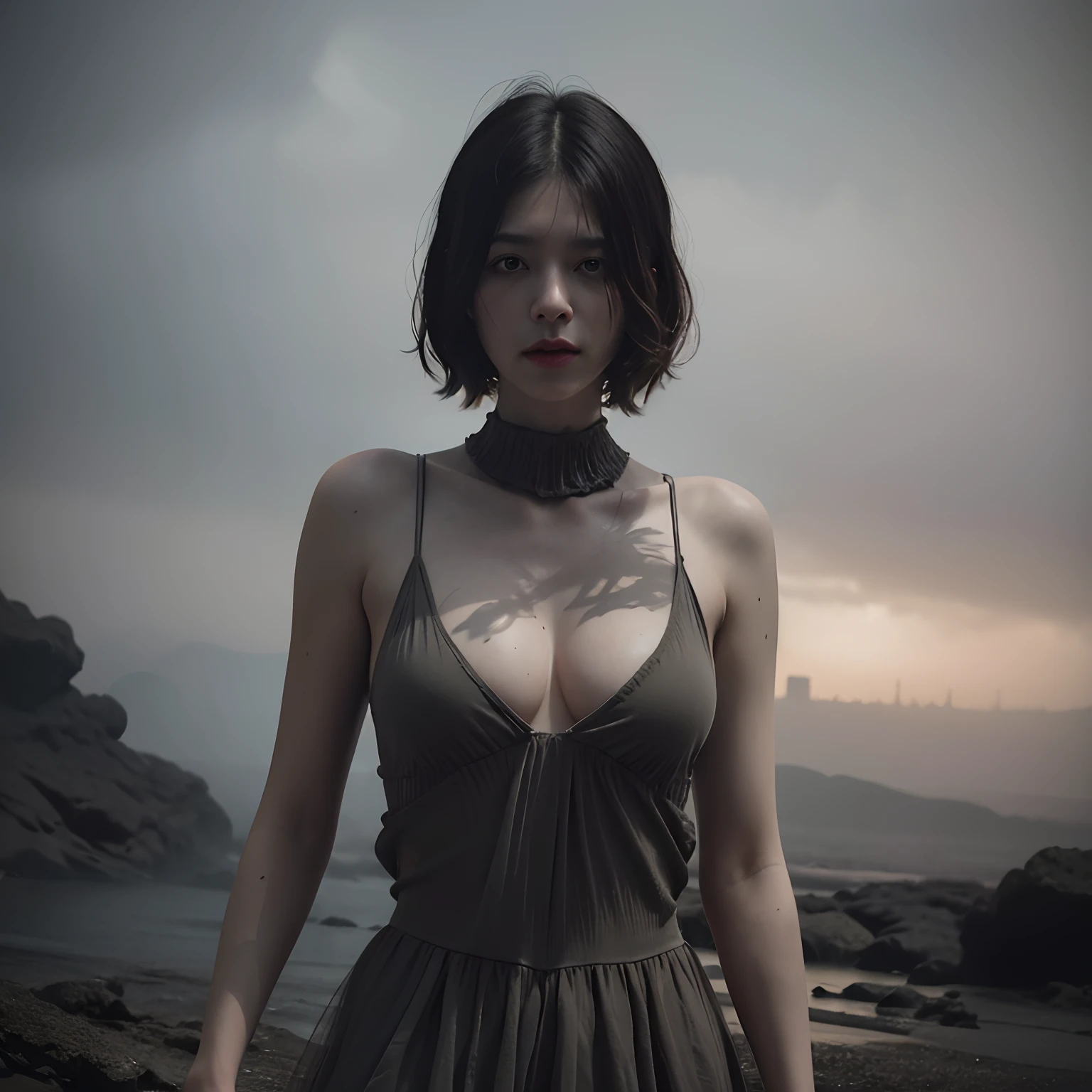 light leakage, Unreal engine, 8K, photorealestic, Matte Horror Picture, Detailed, Detailed, cgsociety, Diabley, Volumetric Lighting Atmospheric Photography,
misty air,smog:2,
Fantasy Photos, series,
A very terrible and sad place, It's a beautiful and sad horror photo,
Stunning, postprocessed,