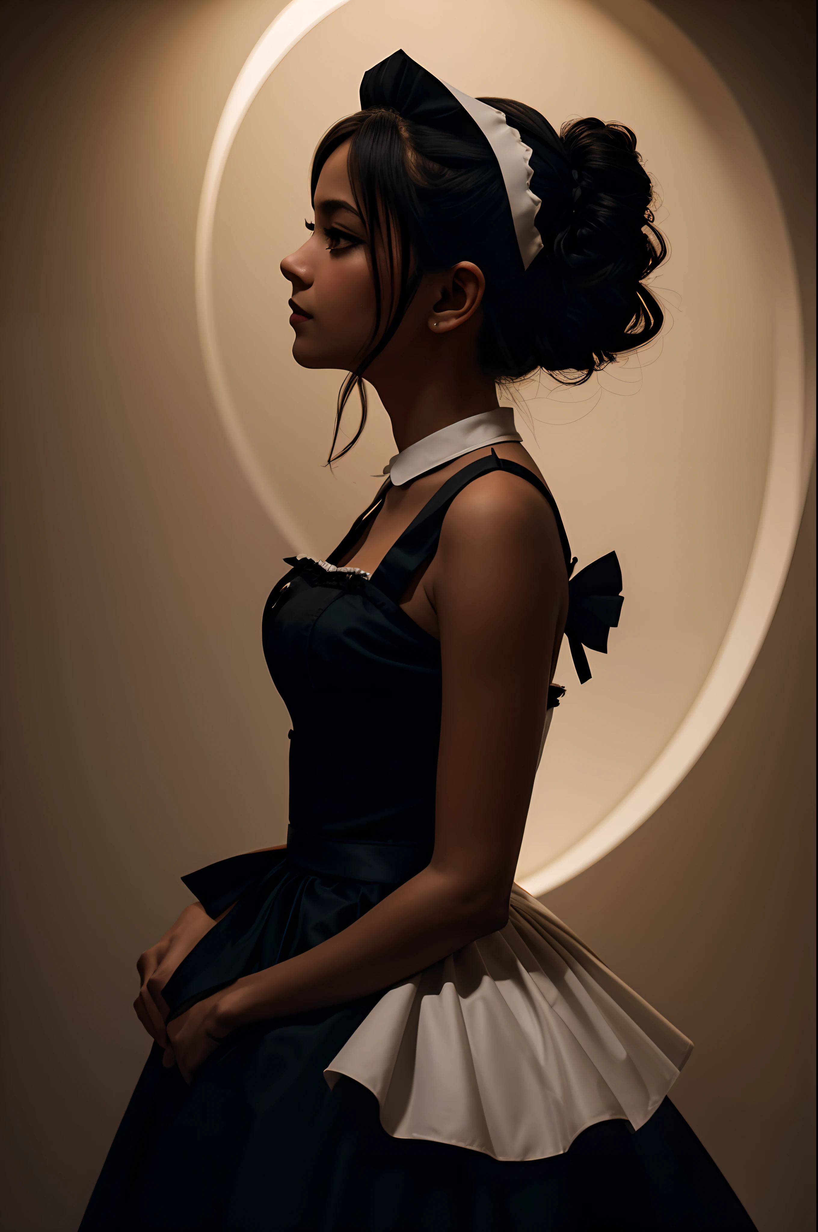 Maid in dark silhuette