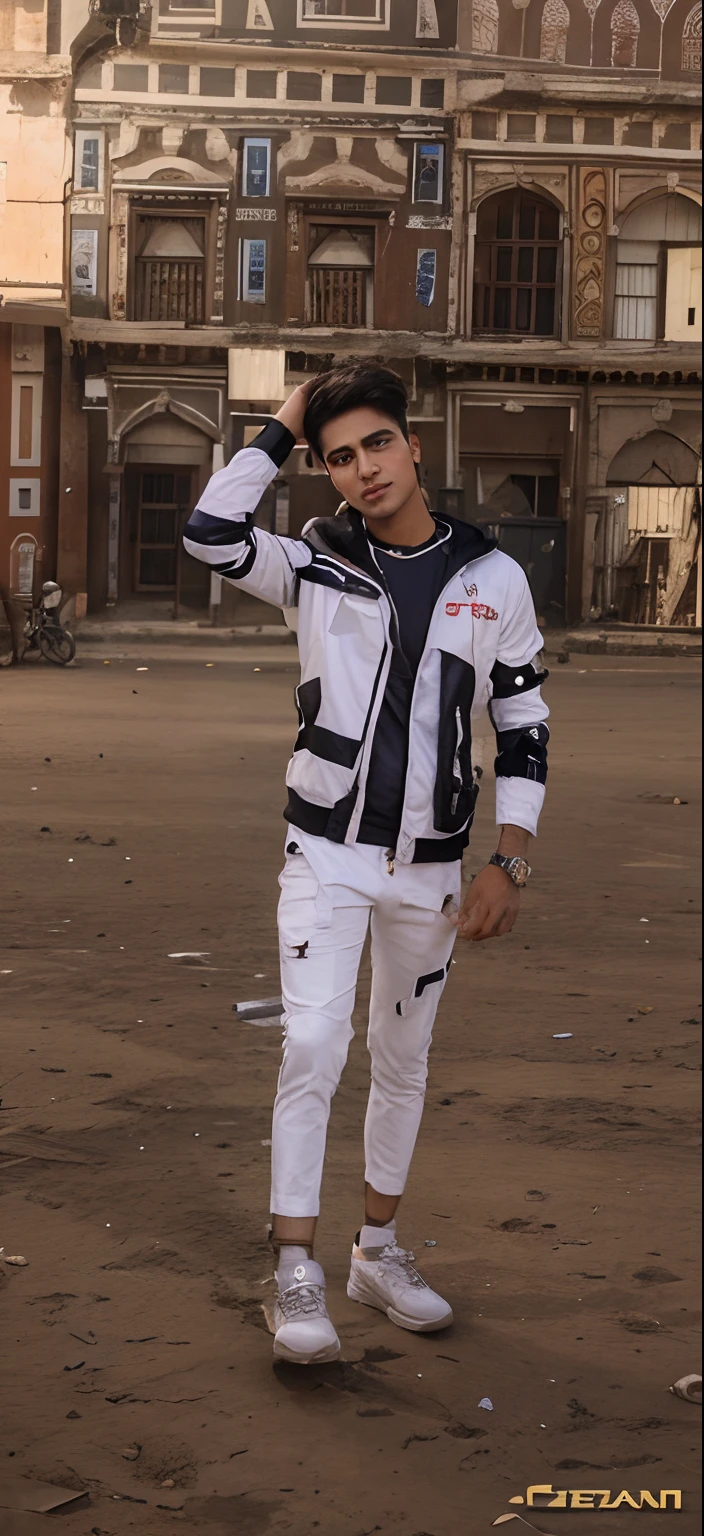 Change background cyber Pankh handsome boy realistic face