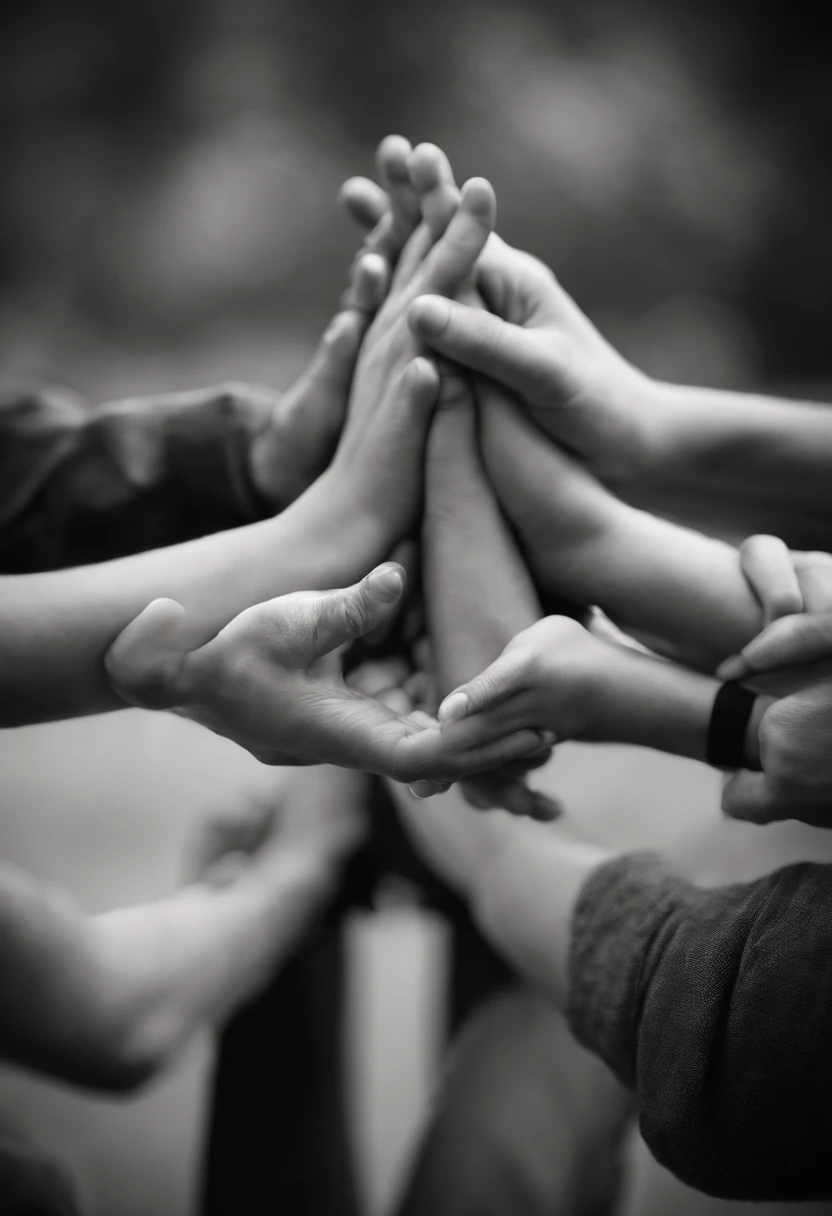 A closeup of a person holding a person's hand, holding each other's hands, Holding hands, offering hands, Hands pressed together in a bow, Holding a hand, reconfortante, hands of blessing, Reaching out to each other, single pair of hands, hands crossed, compassivo, tranquilizador, reconfortante e familiar, hands shielding face, emocionalmente comovente, coherent hands, Comovente