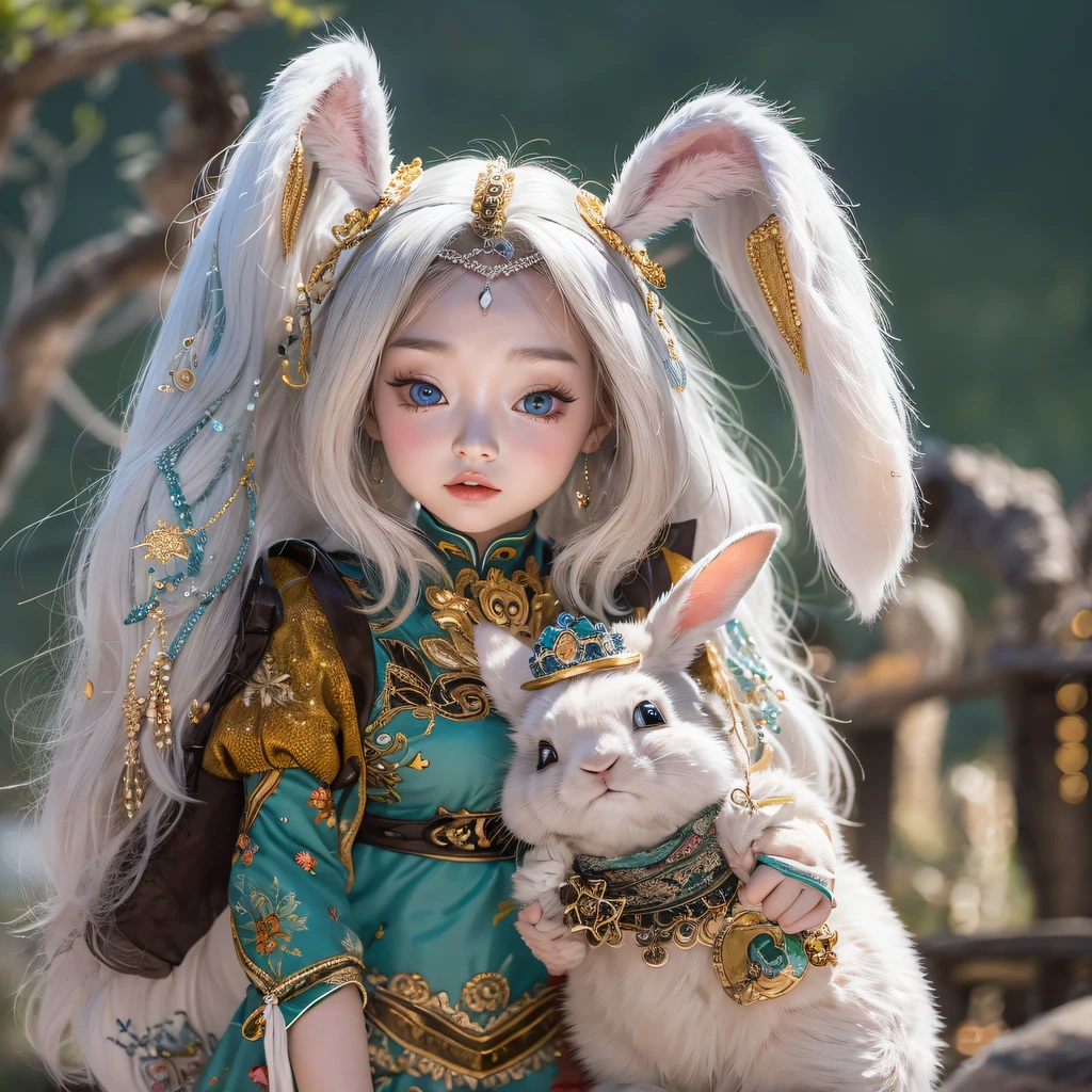 aughty of the three princesses、adolable、Characteristics such as willfulness and boldness are well expressed,Let the audience have a strong interest in and love her role as Ouyang Feng in the movie,His performance is very natural and humorous,He will make out with Ouyang Feng、Infatuated adventure rabbit、Characteristics such as persistence and madness are well expressed,Let the audience have a strong interest and love for his role, and play Hong Qigong in the movie,The performance of the Adventure Bunny is very funny and humorous,The Adventure Rabbit will eat Hong Qigong's gluttony、adolable、Interesting and bold features are well expressed,Let the audience have a strong interest in the role of the adventure rabbit and love to play the sister in the movie,The performance of the Adventure Bunny is natural and cute,She will be the naivety of the little senior sister、Adventure bunny cute、Characteristics such as willfulness and boldness are well expressed,Let the audience have a strong interest in the character of the adventure rabbit,Love children,Blue eyes with long blonde hair and sparkling gothic lights)Adventure Rabbit