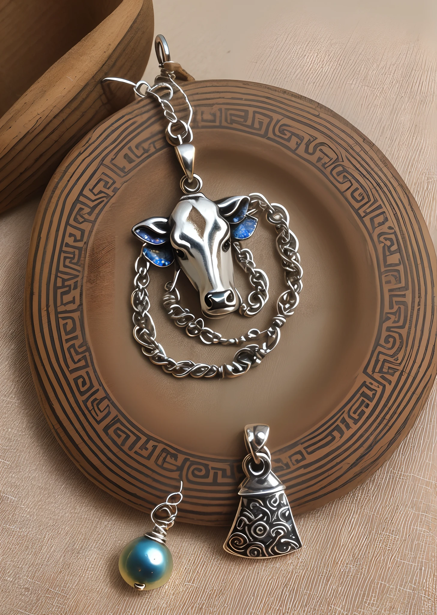 Mobile phone charms,Small pendant,silver ornaments,Yao,cow head