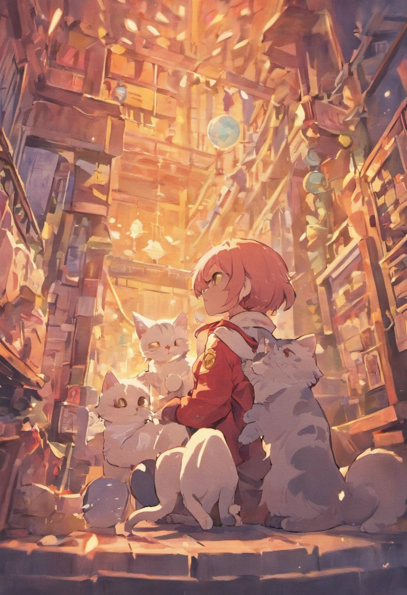 a cute little cat、Loose illustration、without background