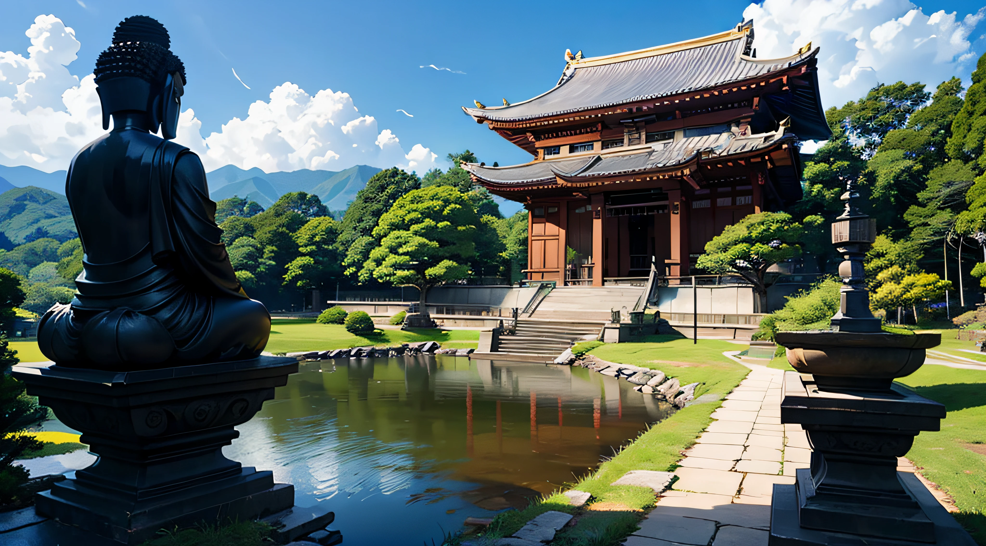 Brownish:2、wooden、buddhism