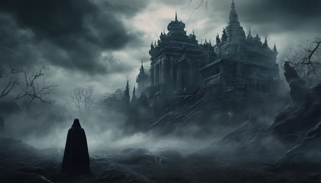 (Masterpiece), Scary, Dark, Spooky, Underwater mist-like liquid vortex voids, Best quality, Front view, The demons, Asian 18 year old boy, shaved eyebrows, With large black ram horns, , A large snake and slimy tentacles wrapped around her shoulder. Moody dramatic lighting, Storm Clouds, downpours, Lightning, Smoky foggy environment, Ambiguous smoke background, wide - angle shot, wide - angle shot, Dramatic angle, Shoot at extreme angles, Vignette, Surreal nightmares,suit