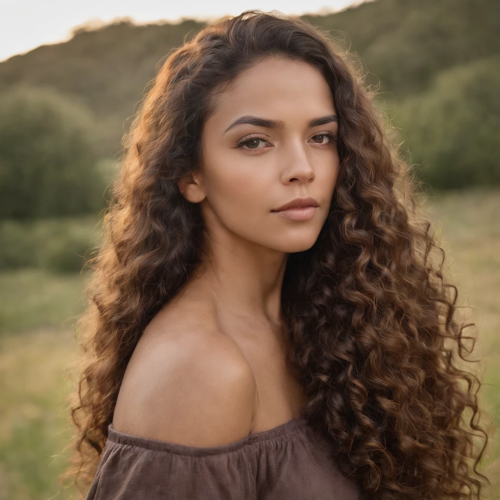 1 mulher negra, foto realista, Rosto detalhado, local de trablho, Very high detail, curly hair, profundidade de campo, cabelos pretos, nua