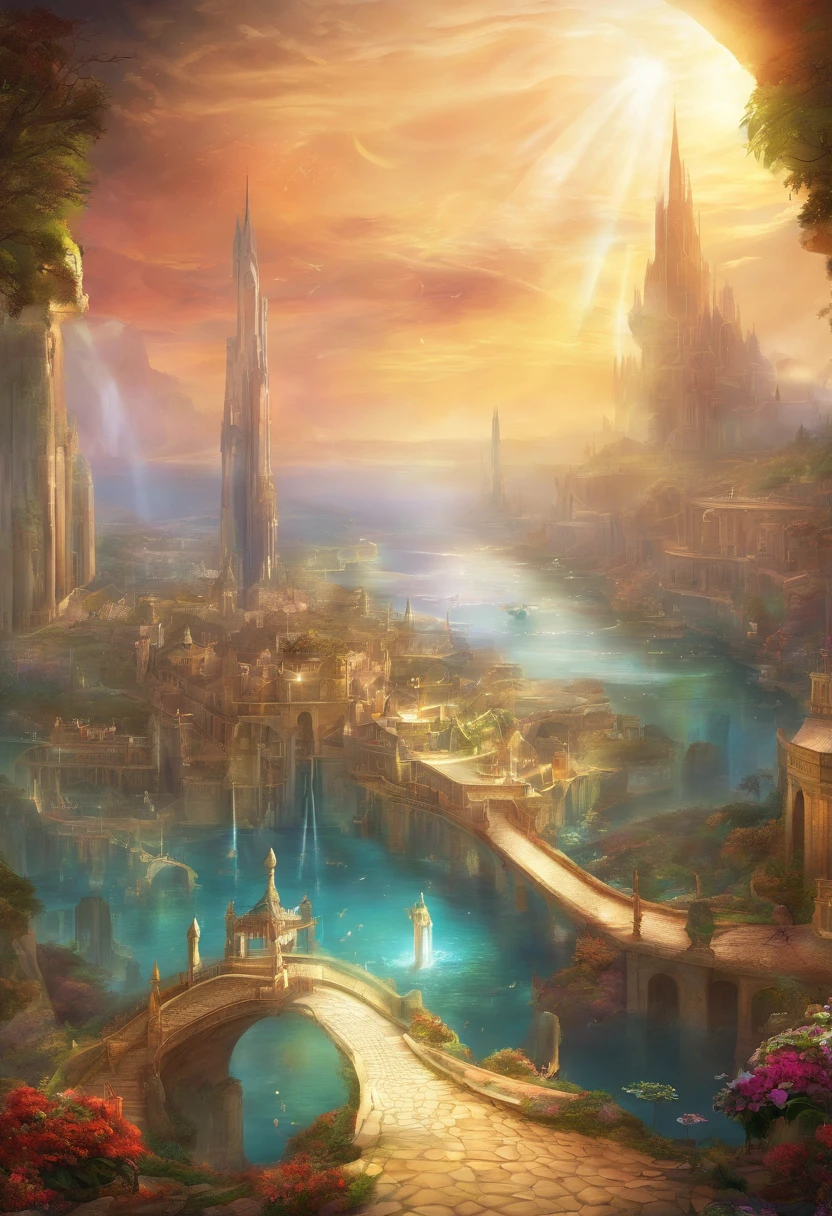 sidon style, city of progress, futuristic city, utopian world, shiny amazing colors, prosperous buildings, luxury clothes and architectural design, luxurious architecture, utopian future, highly detailed HDR, perfect, stunning progressive architecture, perfect world, reflective surfaces, underground scattering, perfect building, beyond imagination, 8K, global illumination, wide angle, divine rays, dream world