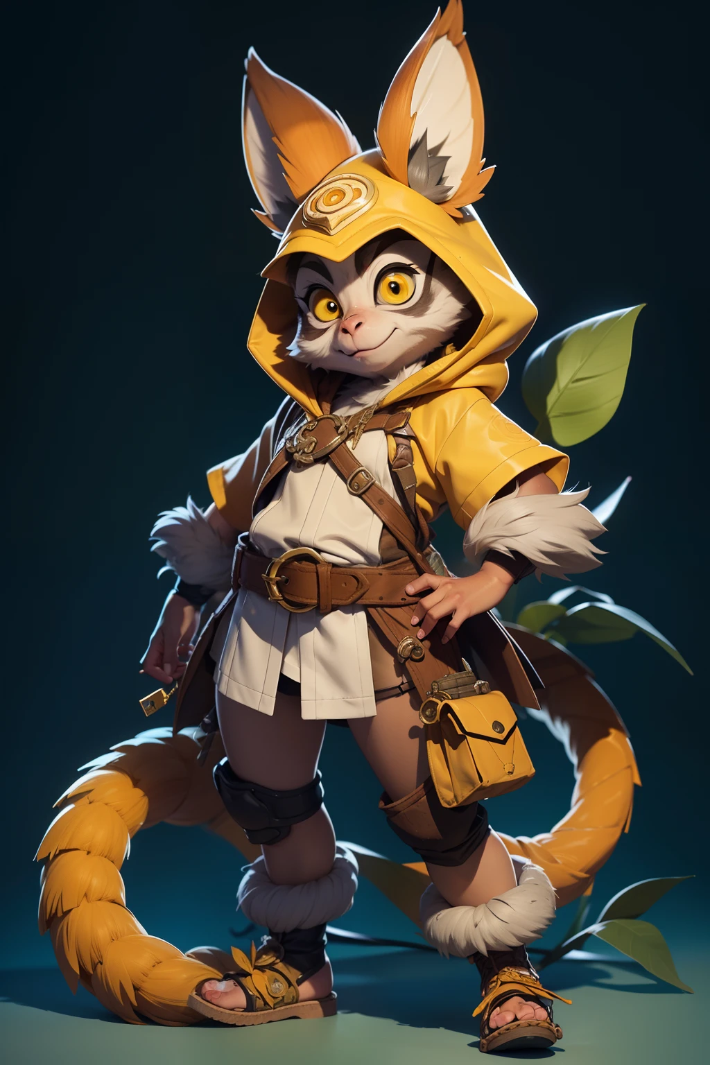 Monkey Shaman, by Katsuya Terada, hard disk, Manga, Show Avatar,Shaman lemur, Katsuya Terada STYLE, pokemon style, lemur, Yellow Eye, shaman, Snakeskin Armor, scales,lemur, Yellow eyes, Muppets, It features a simple, klara, chubby, , Manga, Contrasty, Full Body Dynamic Posse, gear, goggles, hoods, by Katsuya Terada, clean, compact, It features a simple