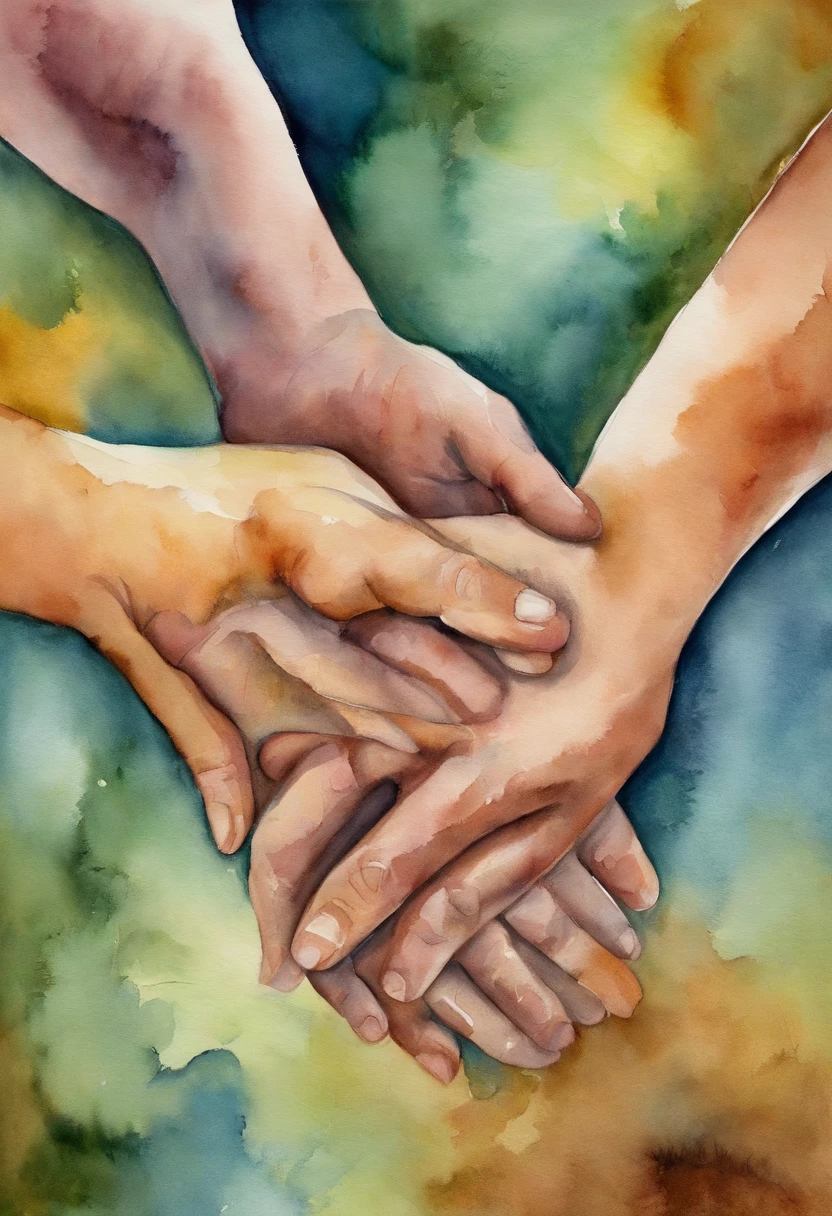 A closeup of a person holding a person's hand, holding each other's hands, Holding hands, offering hands, Hands pressed together in a loop, Holding a hand, reconfortante, hands of blessing, reaching out to each other, single pair of hands, hands crossed, compassivo, tranquilizador, reconfortante e familiar, hands shielding face, emocionalmente comovente, coherent hands, Comovente