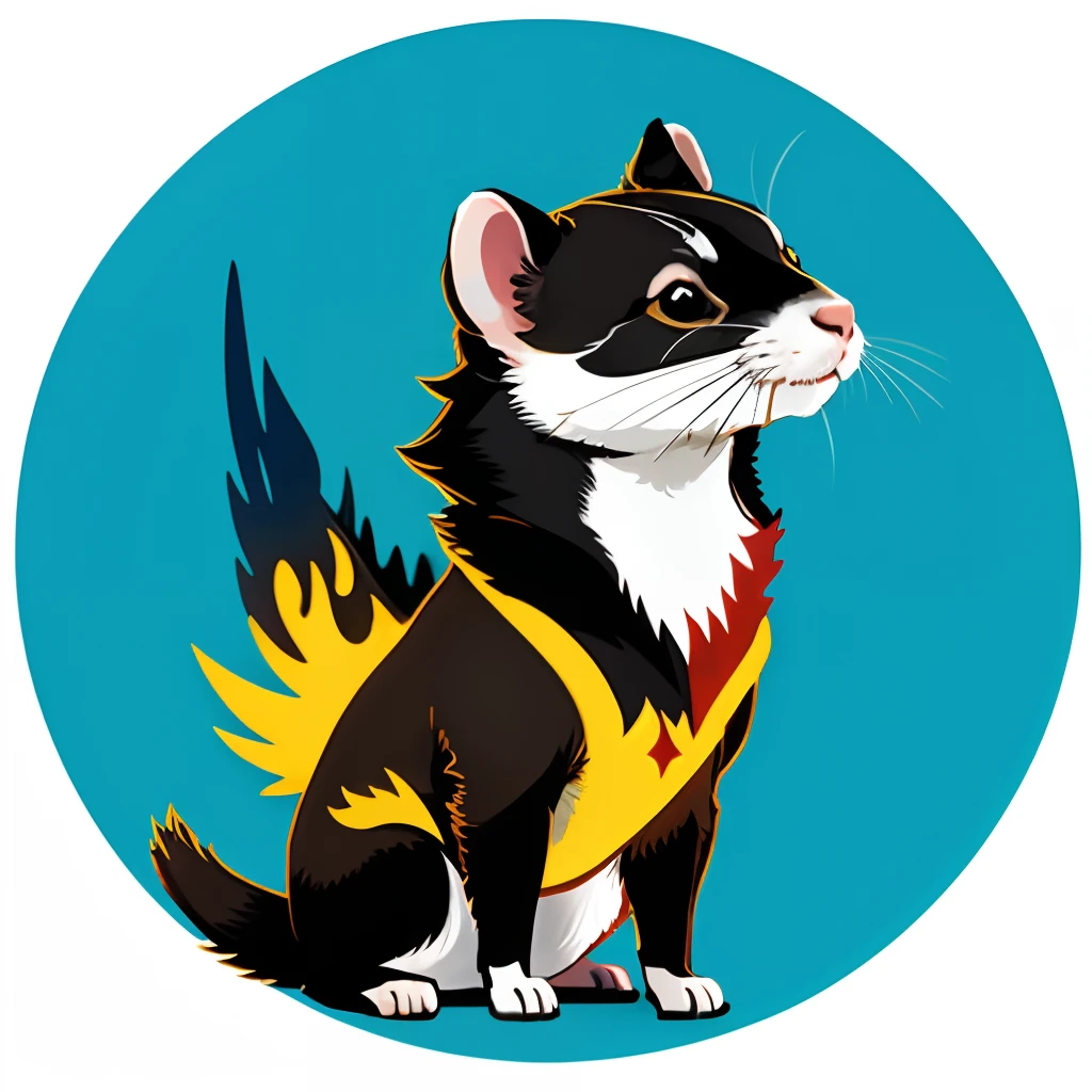 A vector of a ferret wearing a pheonix costume