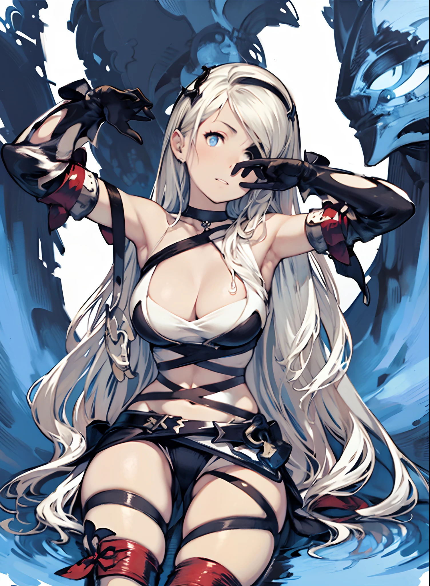 yoshida akihiko, 1girl, bravely default: flying fairy, bravely default \(series\), Nier, final fantasy, bended eye, blue eyes