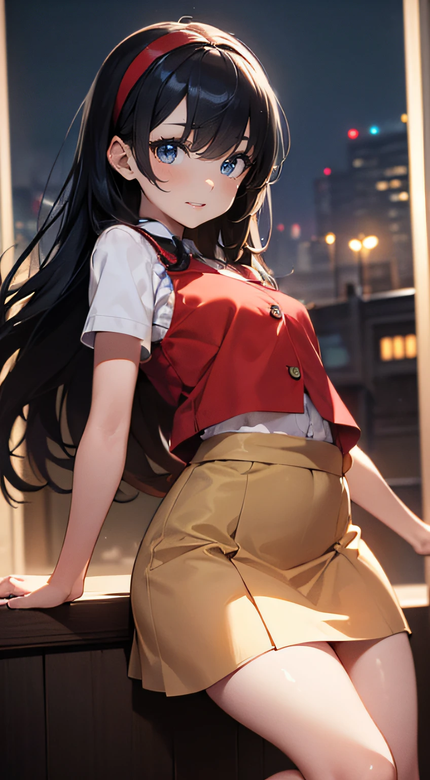 Change the color of clothes、The color of the clothes depicts red、Depict the red clothes、Depicts a beautiful red cloth、Depicts bright red、Depicts a red vest