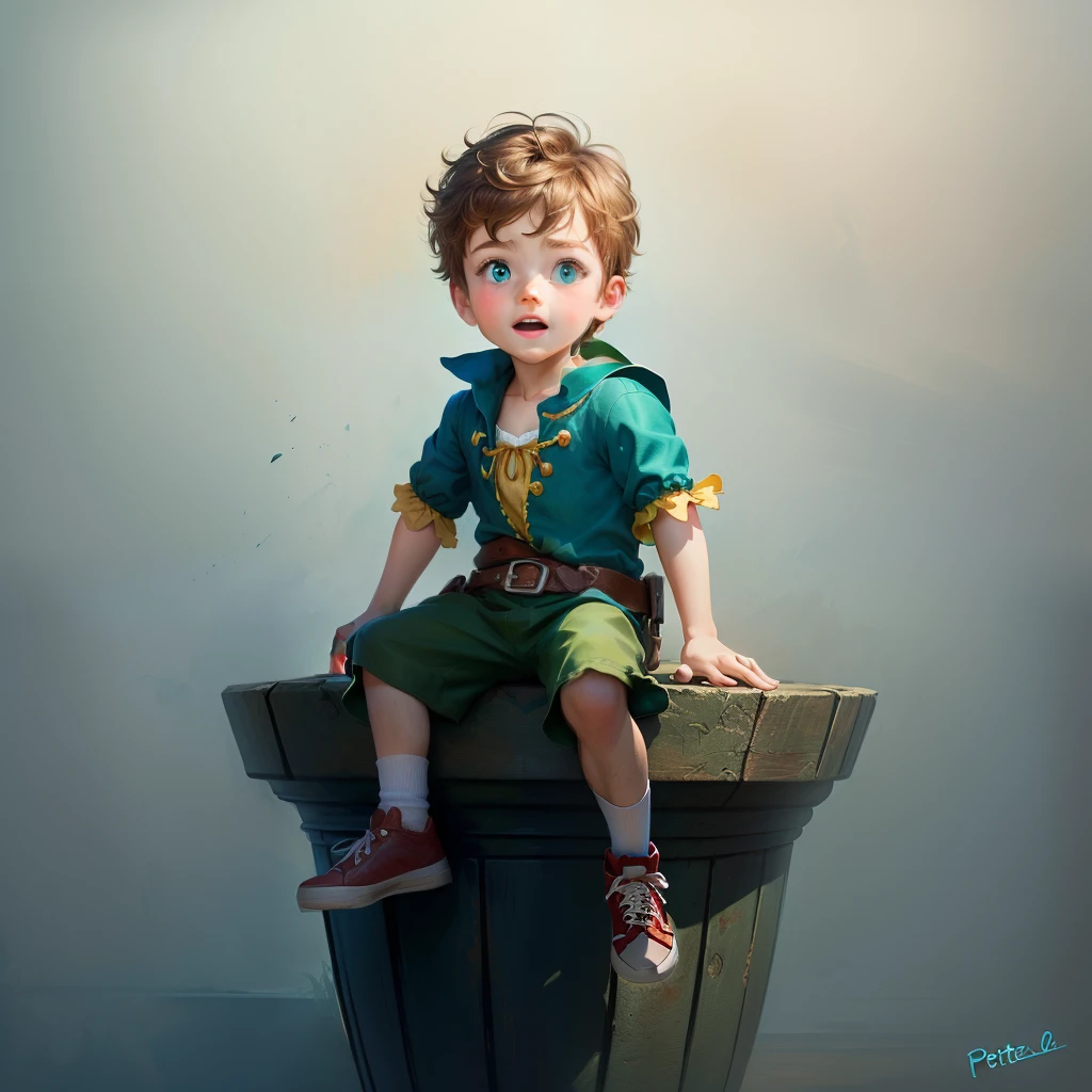 Baby peter pan in disney pixar cartoon