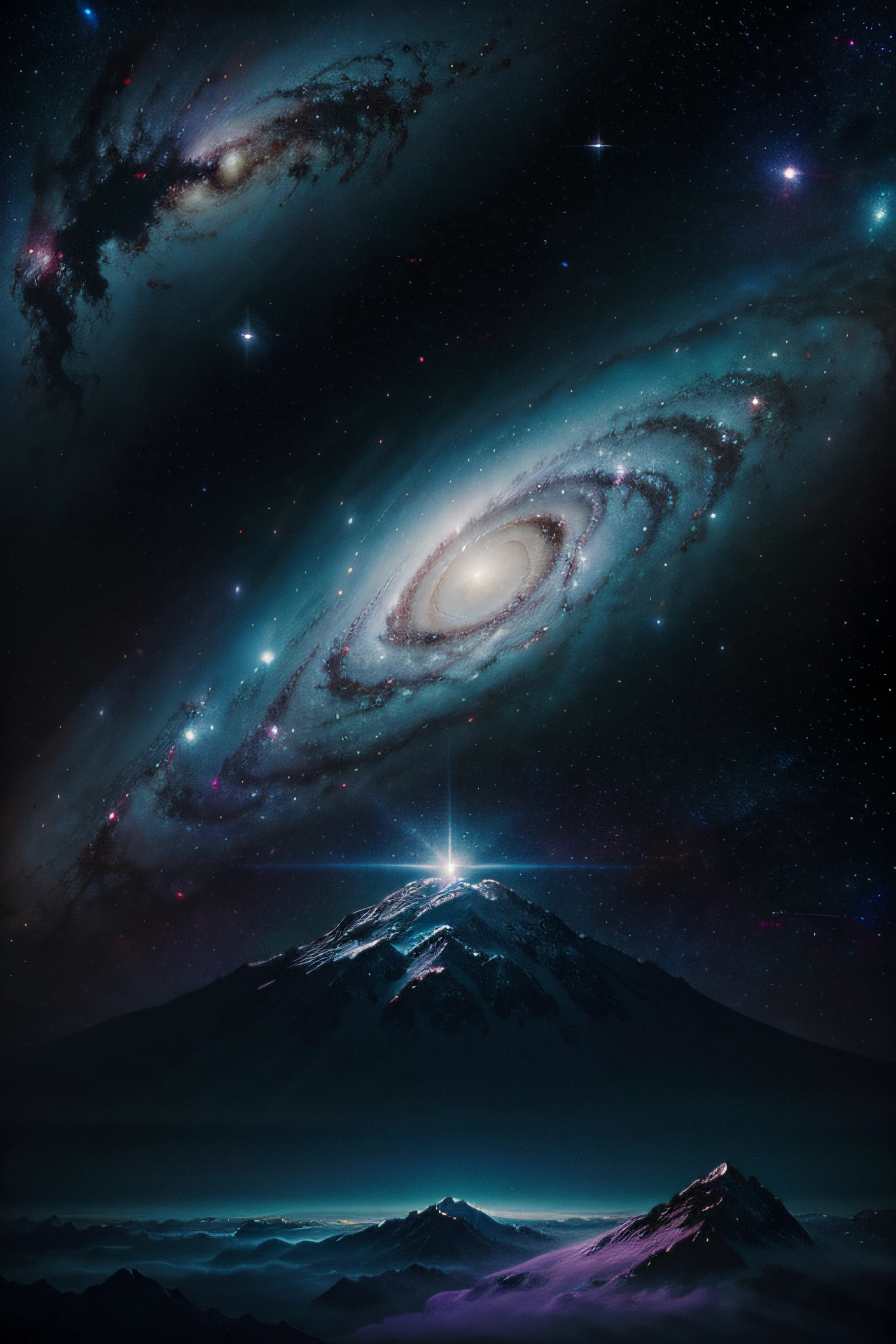 cosmic ambient, colorido, cosmic space, beautiful space, on a galaxy looking background, cosmos sem fim no fundo, space sky, fantasy space, magnificent background, no universo. altamente realista, sitting on the cosmic cloudscape, no universo, cosmic imagery, esoteric equation heaven