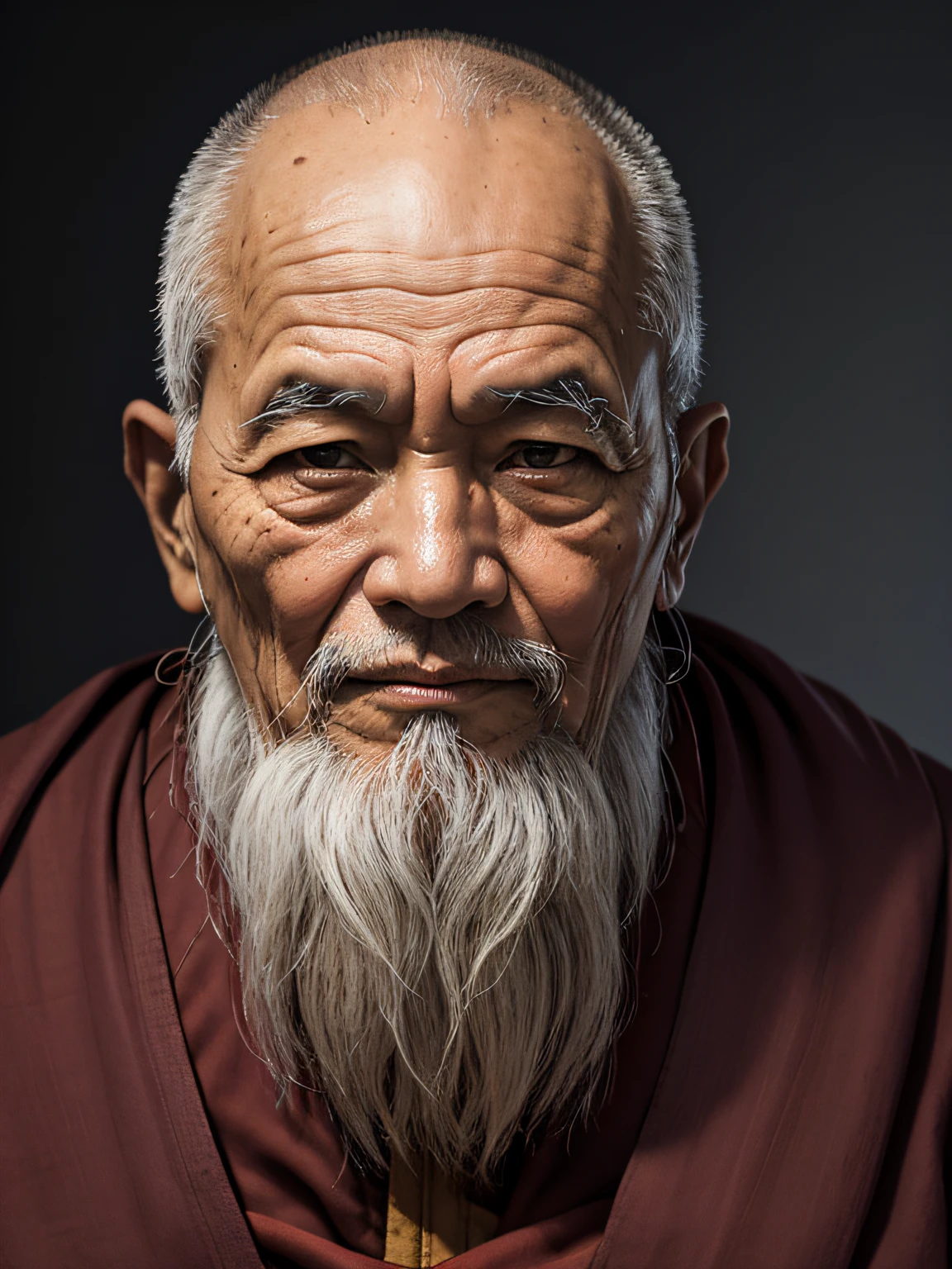 Portrait of an old wise monk