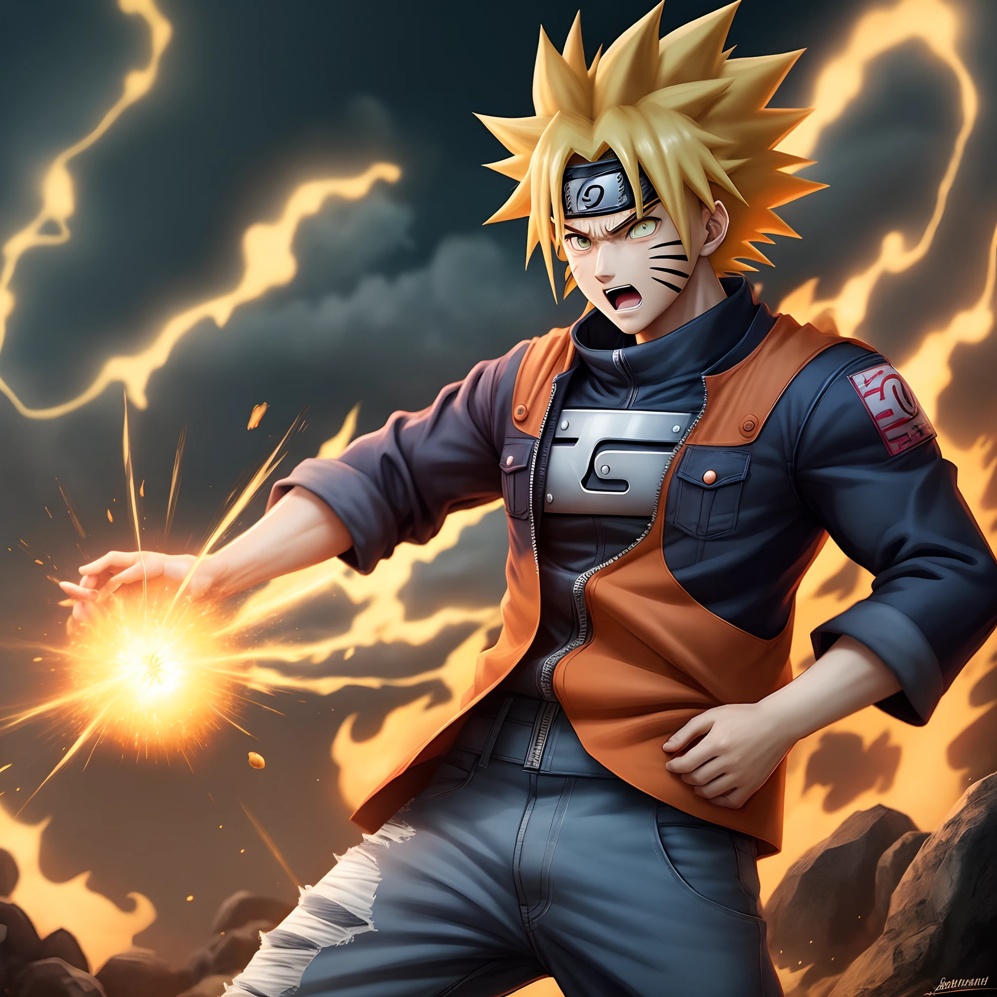 Naruto usumak transformado em super sayajean 2