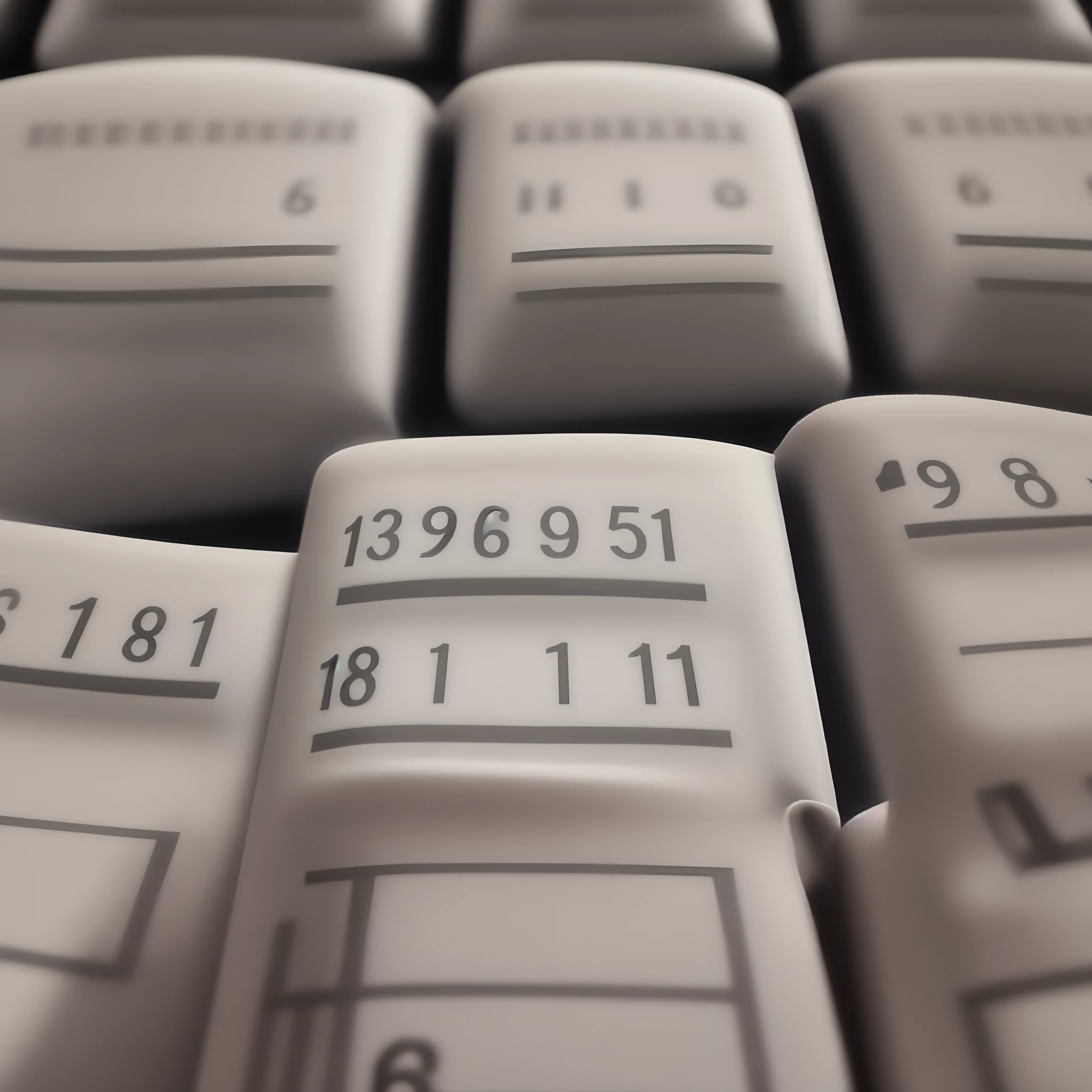 a close up of a number six on a white sheet, three fourths view, no numbers, r-number, n- 6, n - 6, n -6, n-6, nd6, nd 6, close up image, aspect ratio 1:3, channel 6, f 1.6, f 1. 6, f1.6