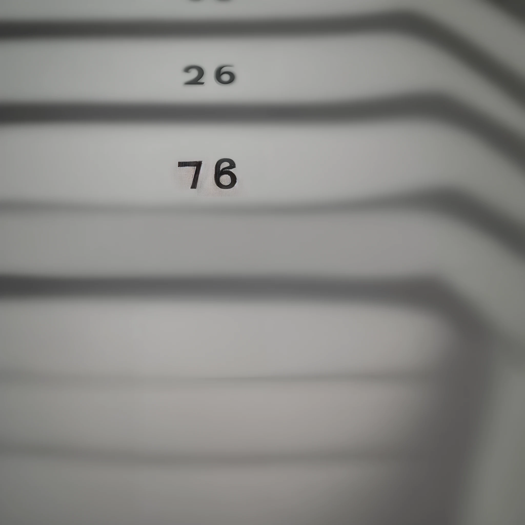 a close up of a number six on a white sheet, three fourths view, no numbers, r-number, n- 6, n - 6, n -6, n-6, nd6, nd 6, close up image, aspect ratio 1:3, channel 6, f 1.6, f 1. 6, f1.6