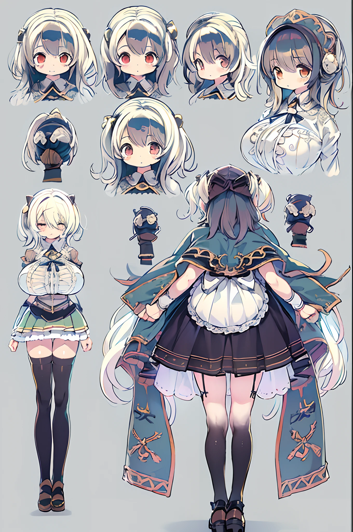 1girl、vtuber-fullbody、highest quality、Masterpiece、Official Art、The best composition、Super detailed、Standing in front of the viewer、short hair、8 heads、Simple bikini、Character design sheet、