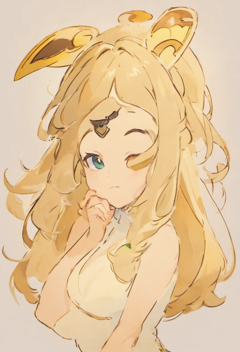 estilo disney um mulher branca de 40 anos, cabelos castanho claro com mechas douradas levemente ondulado na altura dos ombros, testa grande, olhos castanhos, altura mediana, quadril largo, gordinha