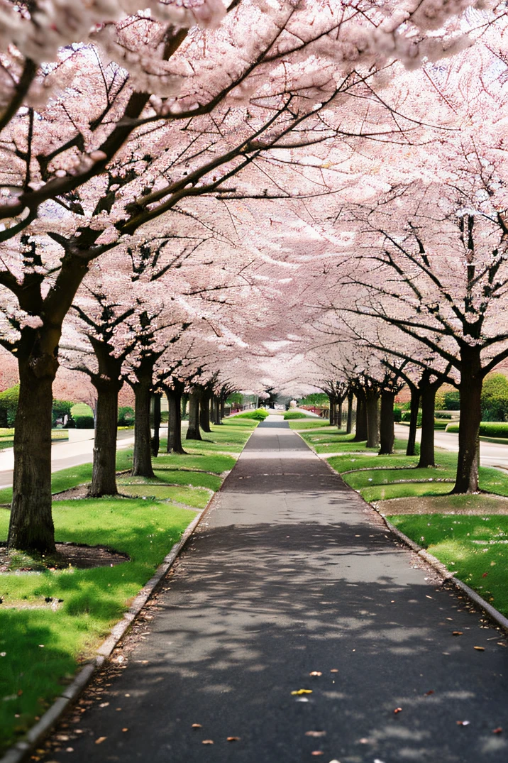 springtime、cherry trees