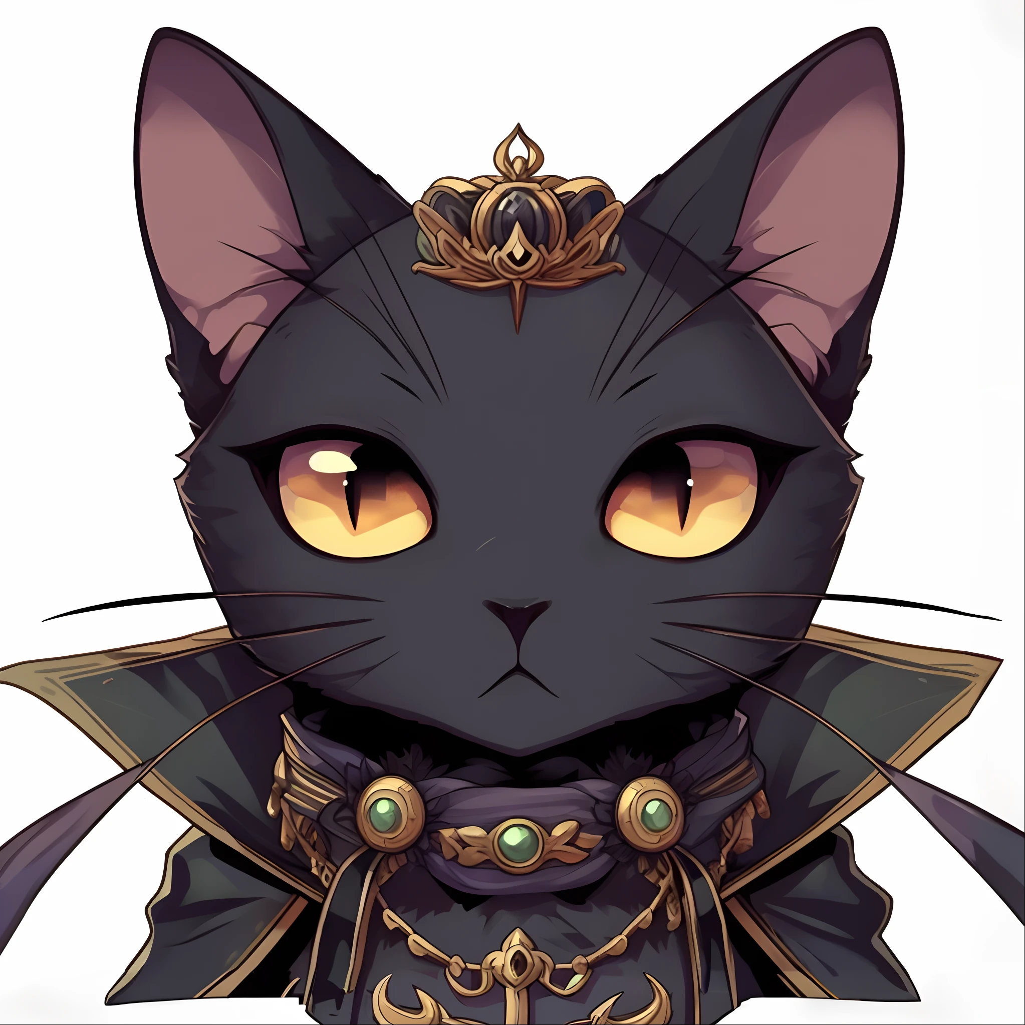 A black cat from the demon world、Noble atmosphere、crisp eyes、A kitten、a sticker、TThe shirt、cute little、a cool、hightquality、Best Quality