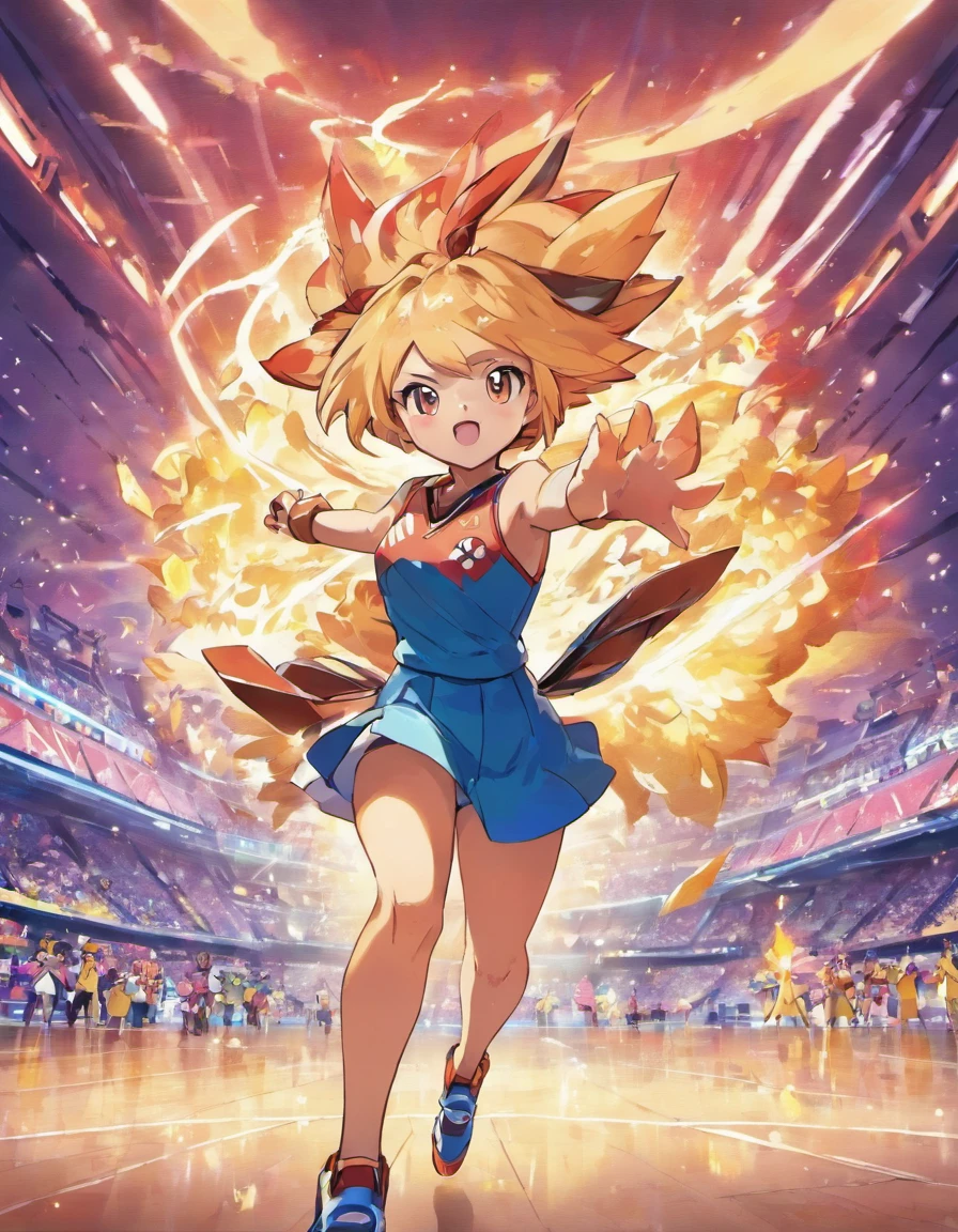 Dande(Pokemon Sword)Kibana(Pokémon)and having a Pokemon battle in the stadium