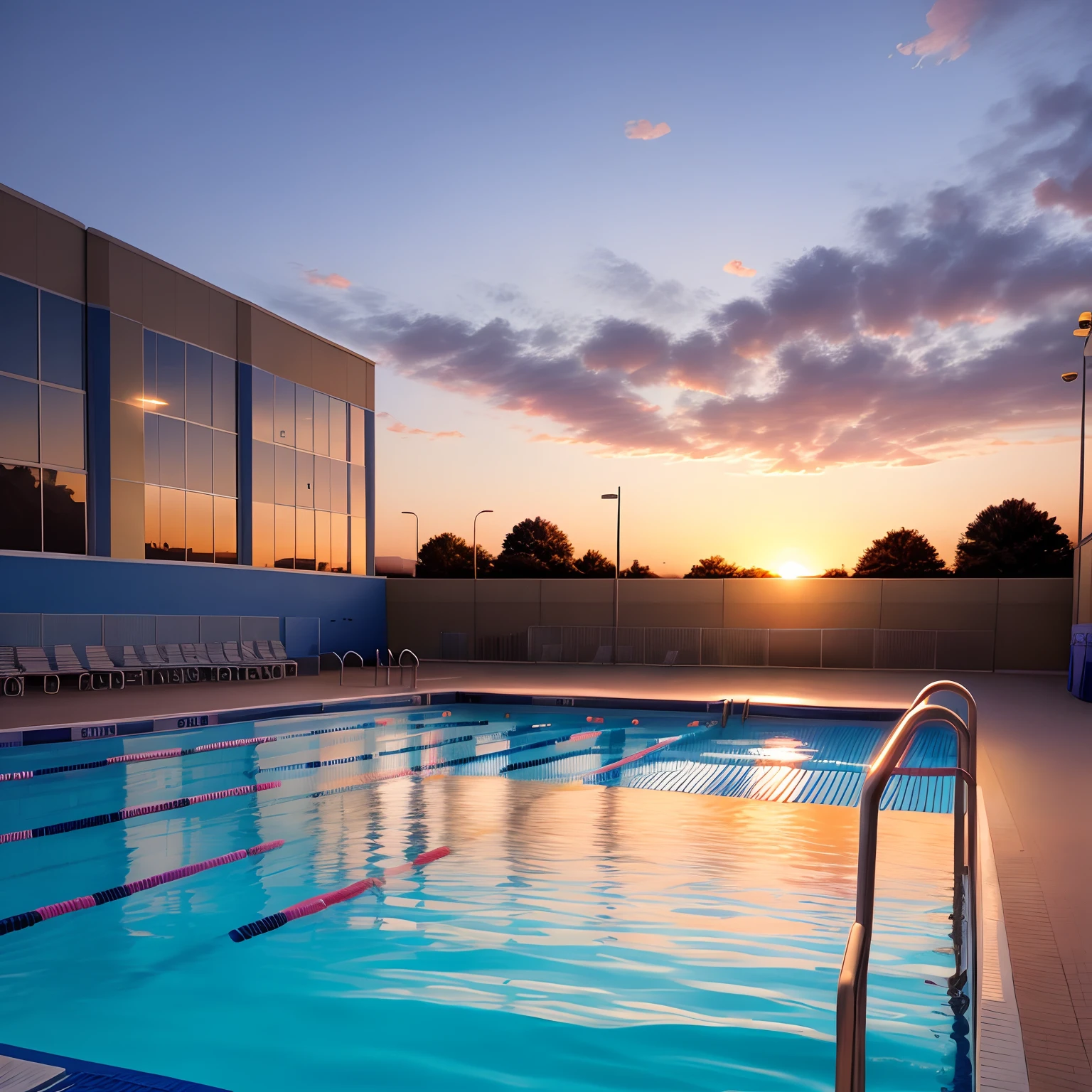 School Pool Sunset